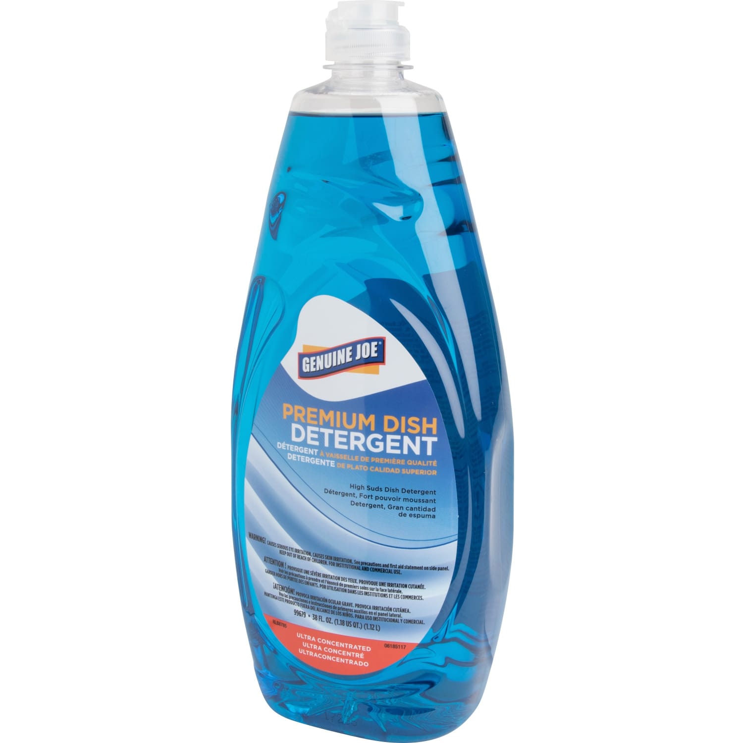 Genuine Joe Premium Dish Detergent - For Dish - Concentrate - 38 fl oz (1.2 quart) - Film-free - Blue - 1 Each - Image 4