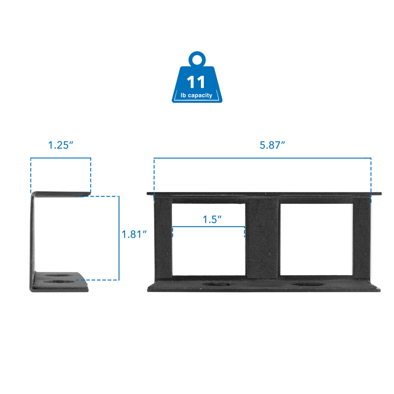 Mount-It! Under Desk Laptop Holder, 2inH x 6inW, Black - Image 5