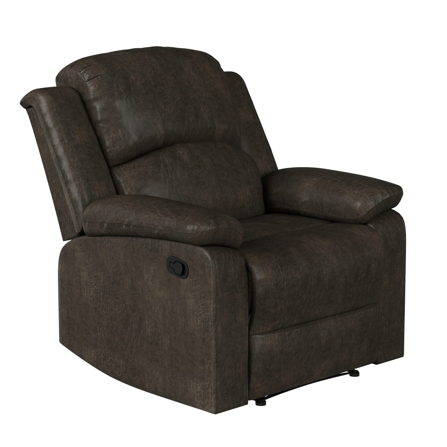 Relax A Lounger Dorian Faux Suede Manual Recliner, Brown - Image 4