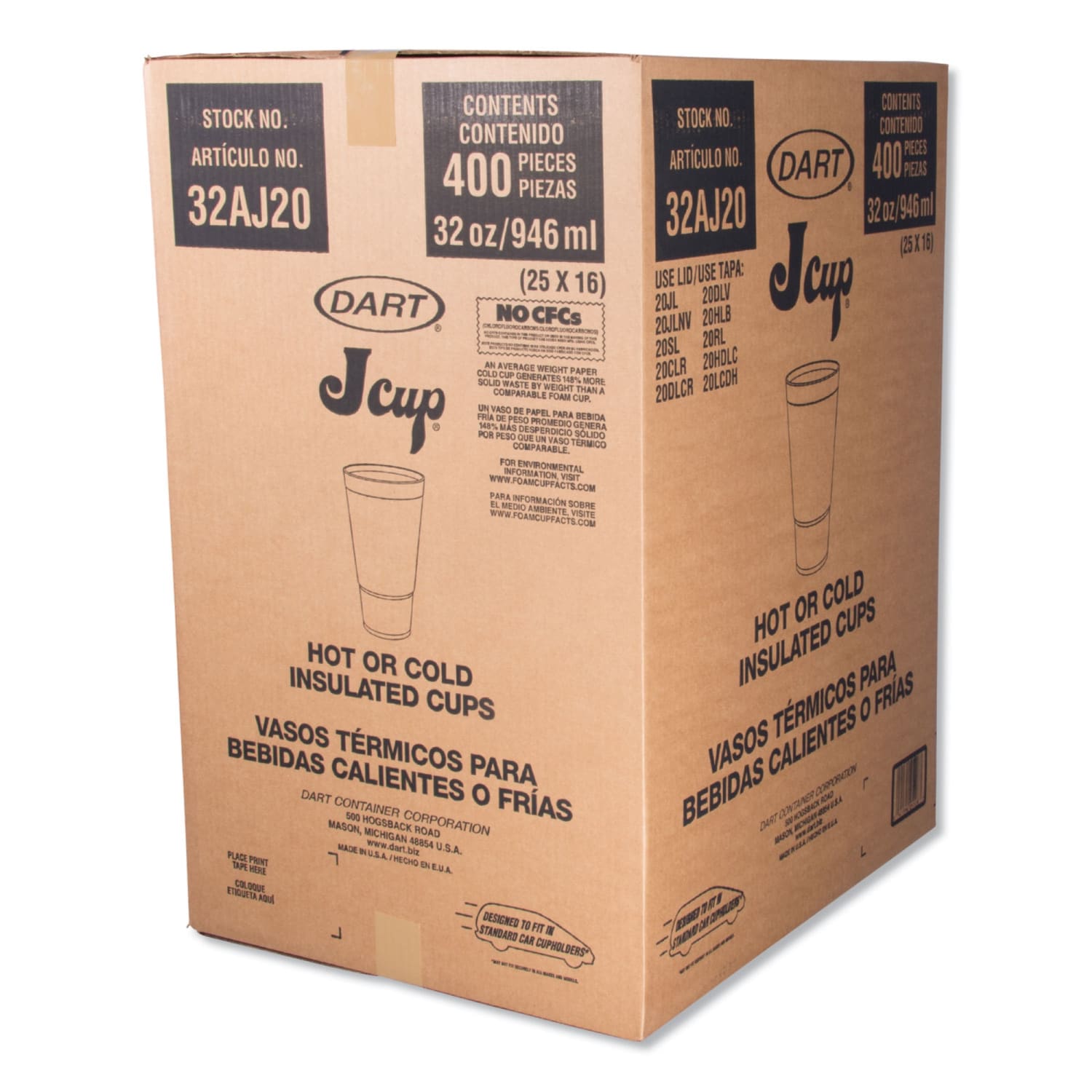 Dart Foam Drink Cups, 32 Oz, White, Bag Of 16 Cups, Carton Of 25 Bags - Image 4