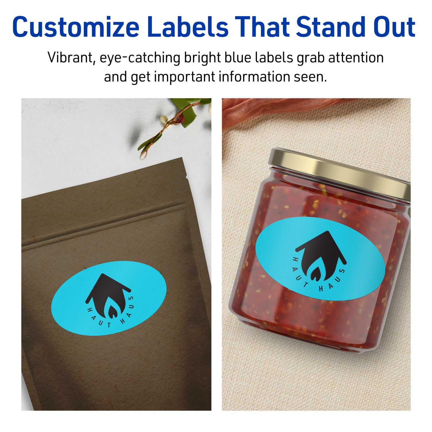 Avery Print-To-The-Edge Labels With Sure Feed Technology And Easy Peel, 94056-BBP80, Oval, 2in x 3-1/3in, Matte Bright Blue, Pack of 640 - Image 4