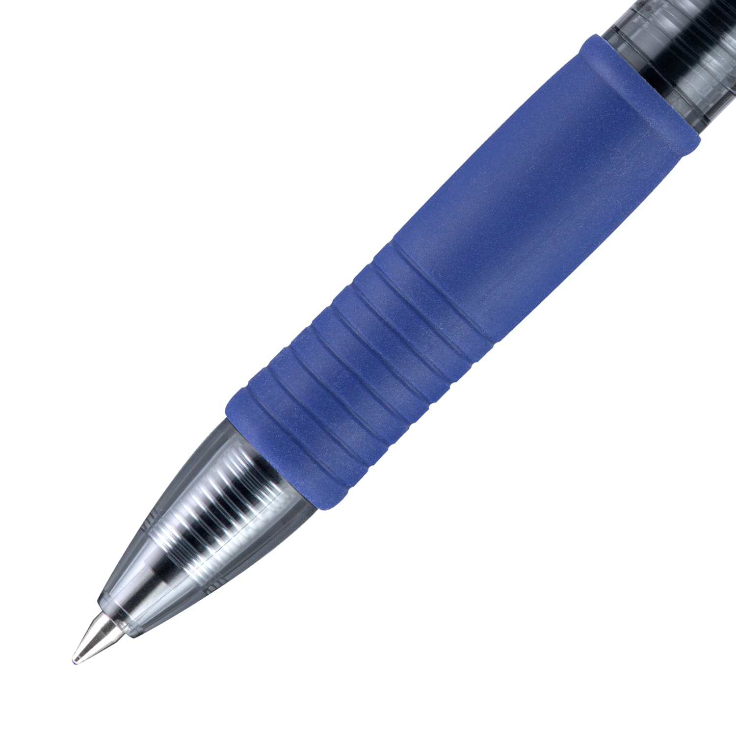 Pilot G2 Retractable Gel Pen, Fine Point, 0.7mm, Clear Barrels, Blue Ink, Tub Of 36 Pens - Image 4
