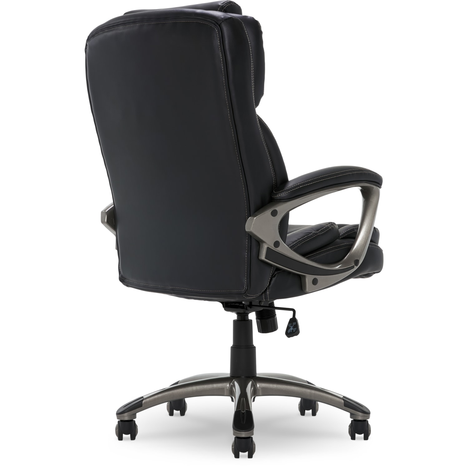 Serta Works Ergonomic Bonded Leather High Back Office Chair Midnight BlackSilver PopularChairscom