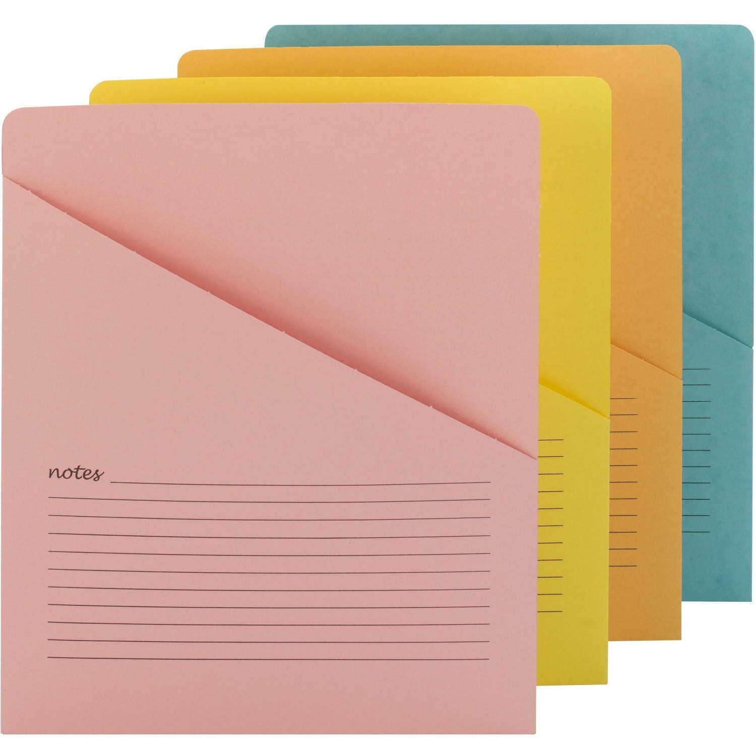 Smead Organized Up Recycled File Jacket - Aqua, Goldenrod, Pink, Yellow - 10% Recycled - 12 / Pack