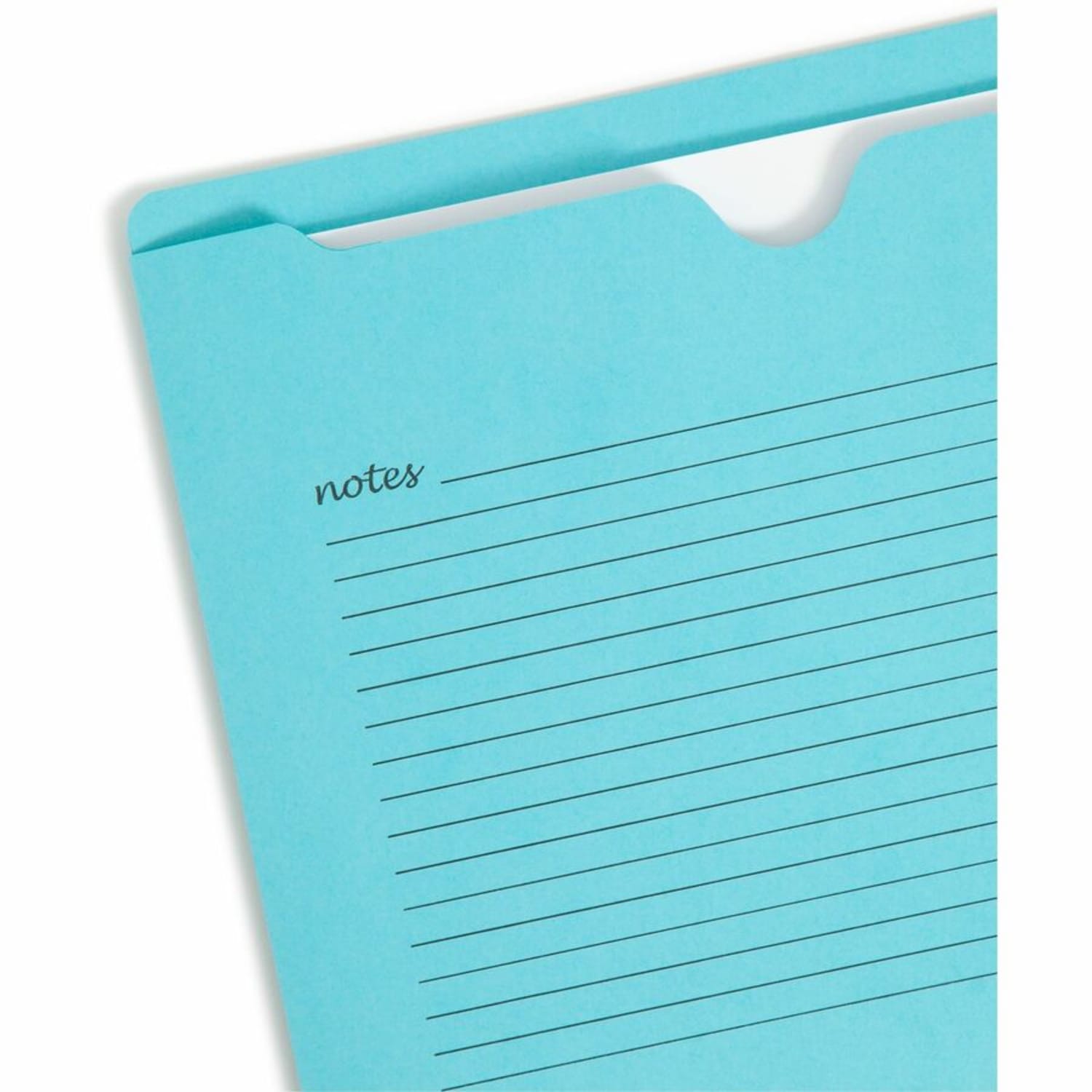 Smead Straight Tab Cut Letter Recycled File Jacket - 8 1/2in x 11in - Aqua, Goldenrod, Pink, Yellow - 10% Recycled - 12 / Pack - Image 3