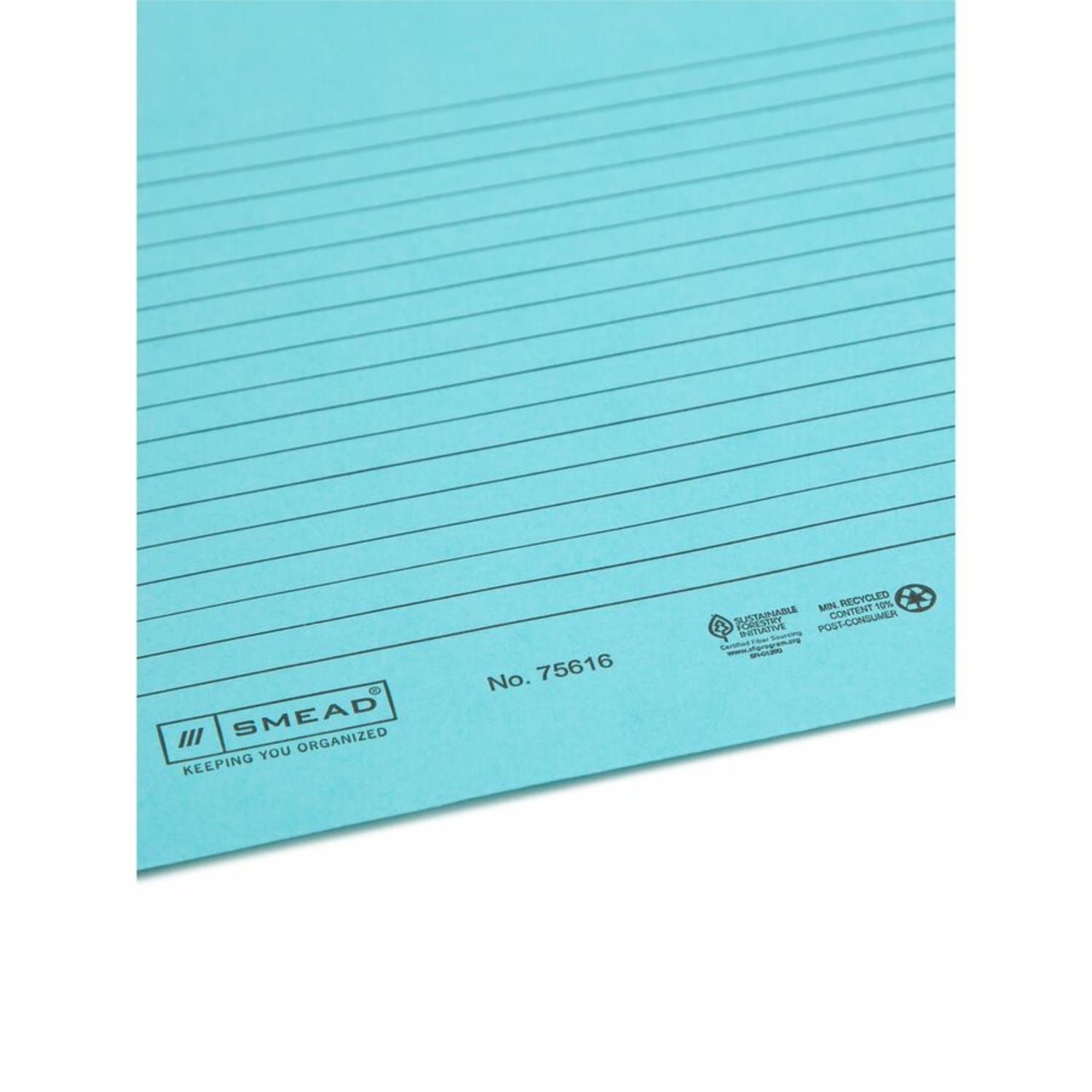 Smead Straight Tab Cut Letter Recycled File Jacket - 8 1/2in x 11in - Aqua, Goldenrod, Pink, Yellow - 10% Recycled - 12 / Pack - Image 4