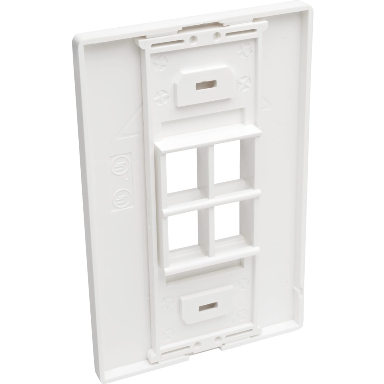 Tripp Lite by Eaton Single-Gang 4-Port Wall Plate Keystone Cat5/6 USB HDMI Dport RCA - 4 x Total Number of Socket(s) - 1-gang - White - Polycarbonate - Image 3