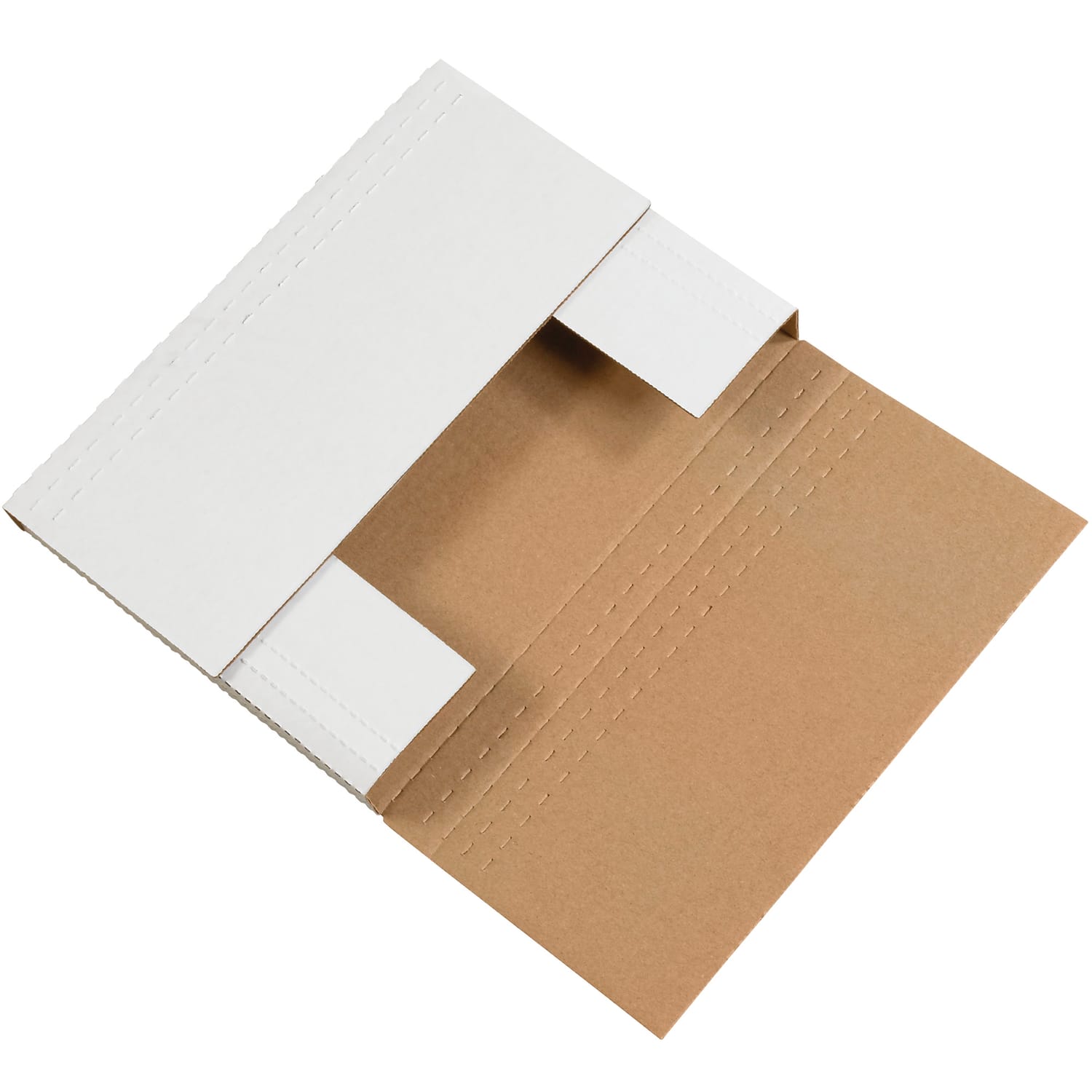Partners Brand Easy Fold Mailers, 9 1/2in x 6 1/2in x 2in , White, Pack Of 50