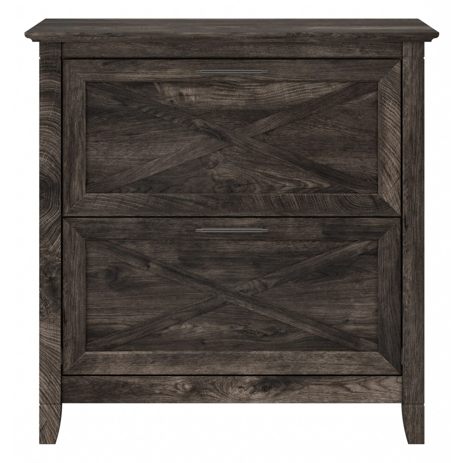 Bush Furniture Key West 30inW x 19-7/8inD Lateral 2-Drawer File Cabinet, Dark Gray Hickory, Standard Delivery - Image 3