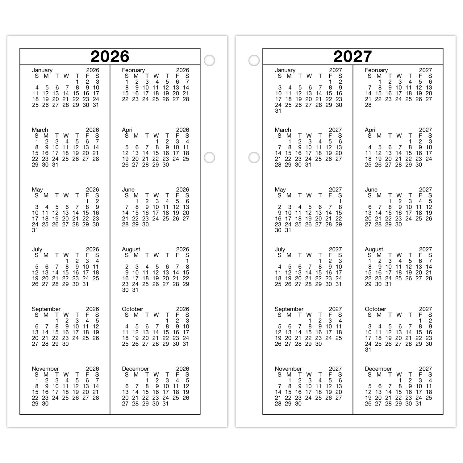AT-A-GLANCE 2027 Daily Loose-Leaf Desk Calendar Refill, Standard, 4 1/2in x 8in - Image 4