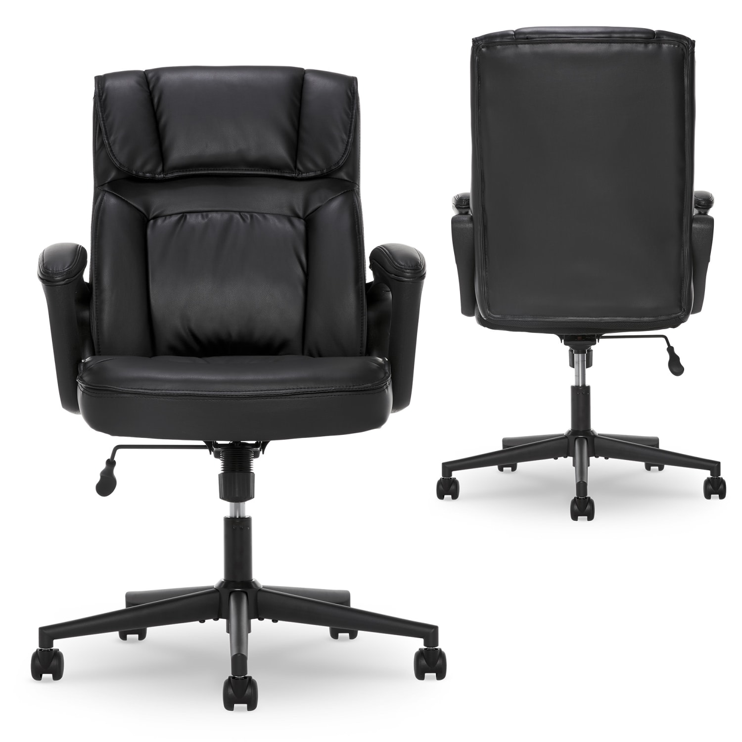 Serta Style Hannah I Bonded Leather High-Back Office Chair, Comfort Black - Image 6