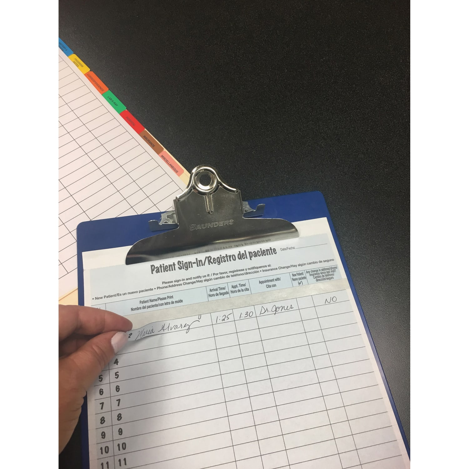 Tabbies Patient Sign-In Label Forms, 8-1/2in x 11in, Blue, Pack of 125 - Image 3