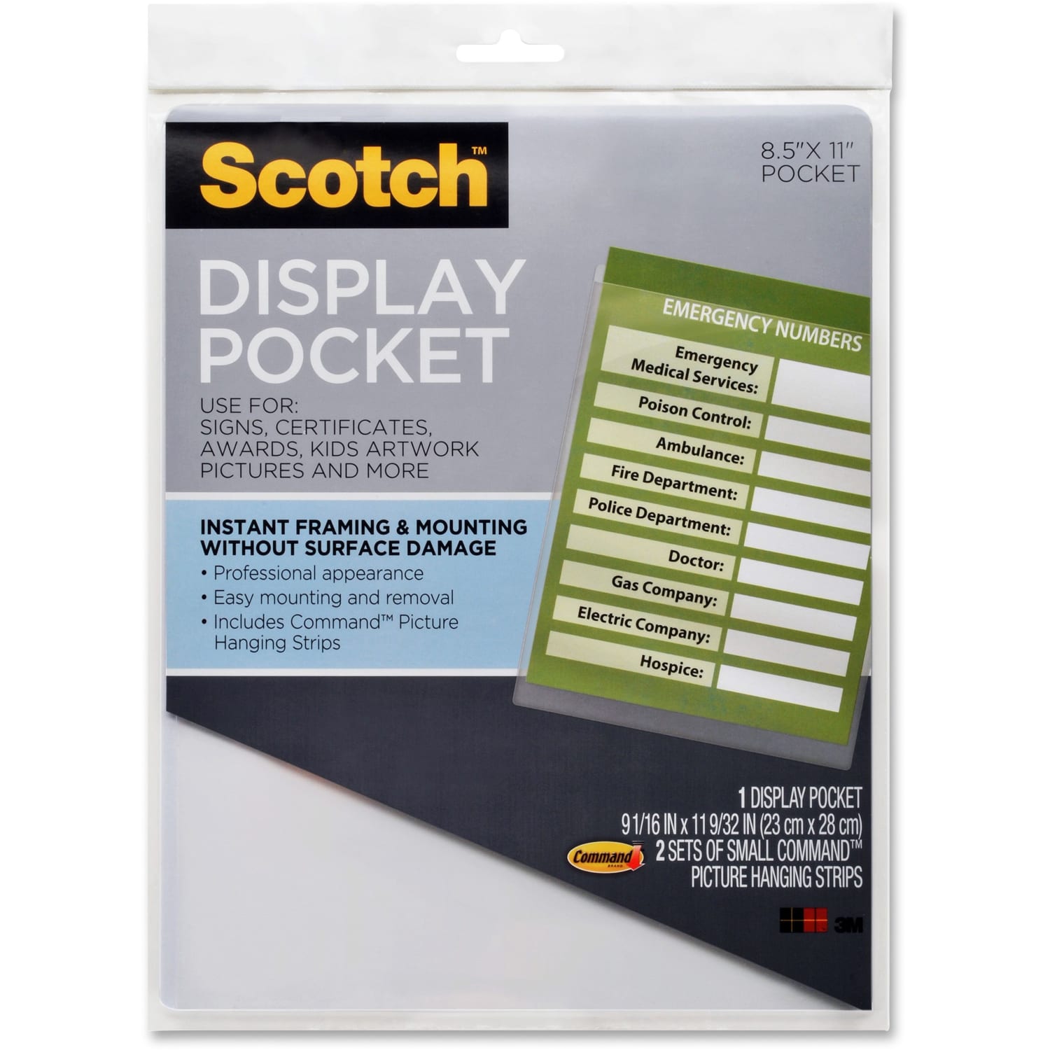 Scotch Display Pocket, 9in x 11in, Clear - Image 3
