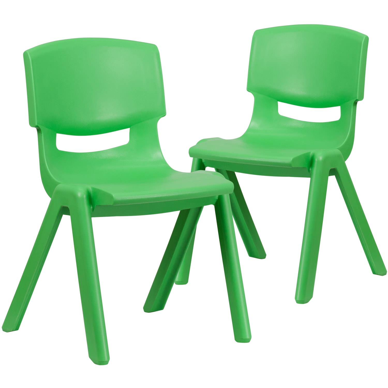 Flash Furniture Plastic Stackable School Chairs With 15-1/2in Seat Height, Green, Set Of 2 Chairs - Image 4
