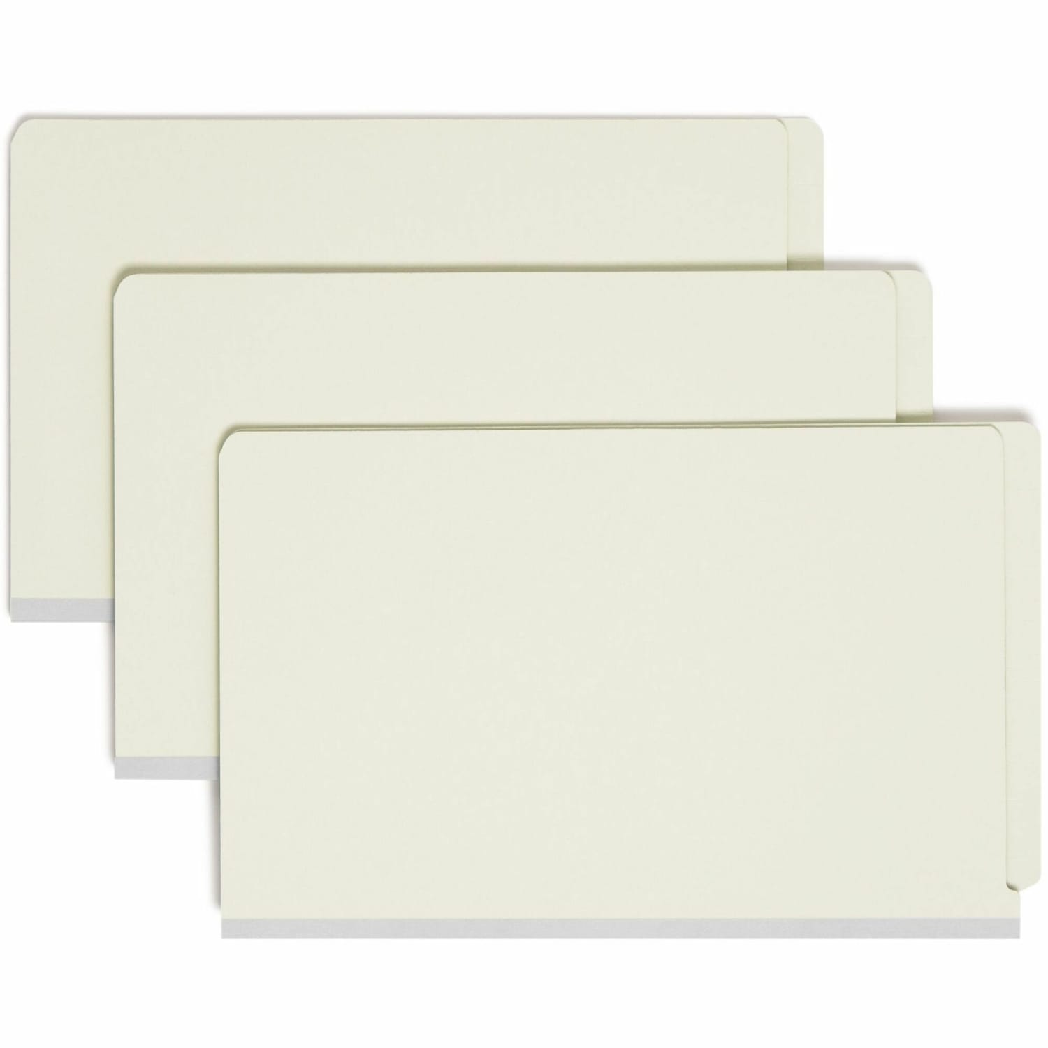 Smead Full End-Tab Classification Folder With SafeSHIELD Fastener, 2in Expansion, 1 Divider, 8 1/2in x 14in, Legal, 60% Recycled, Gray/Green, Box of 10 - Image 3
