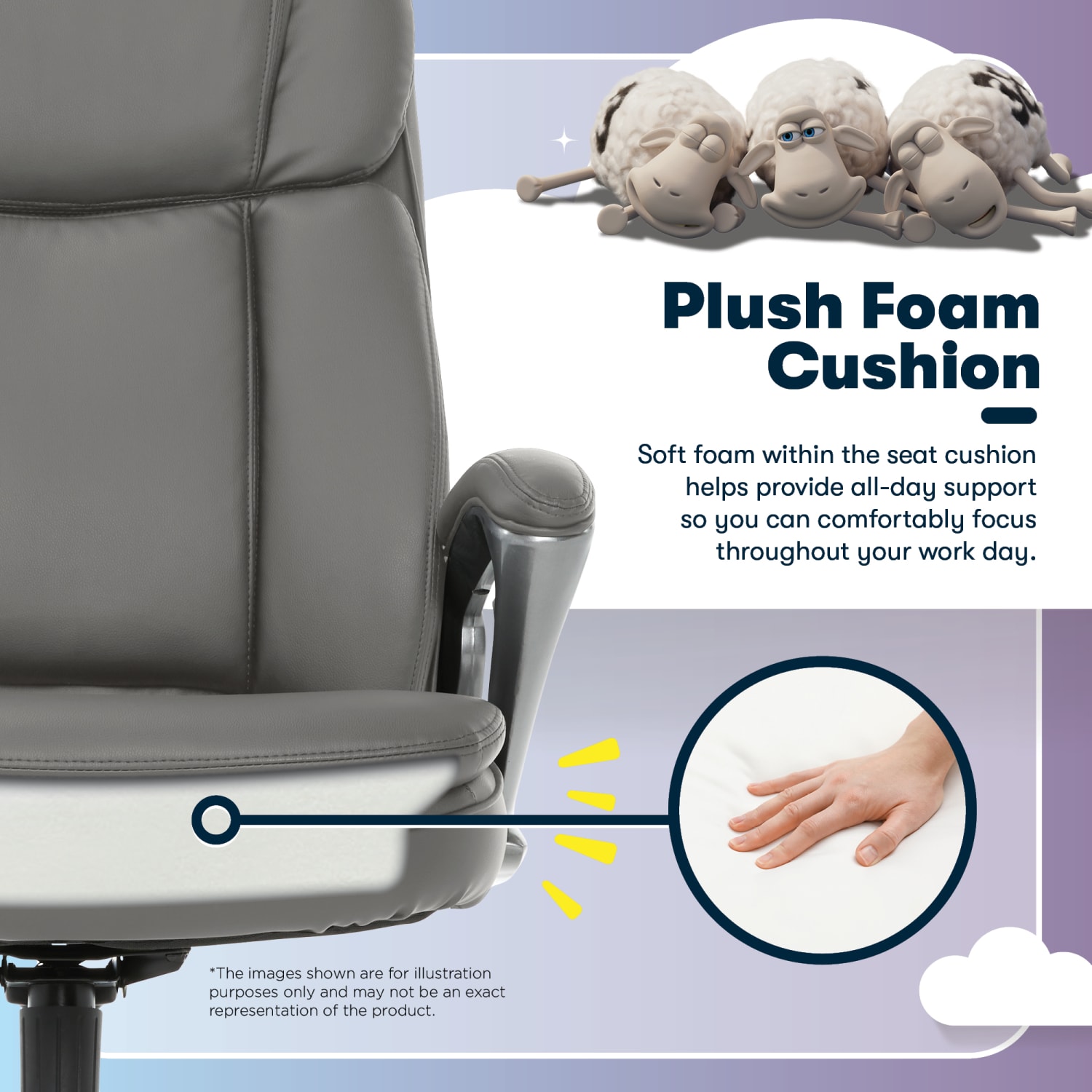 Serta Big And Tall Ergonomic Bonded Leather High Back Office Chair GraySilver PopularChairscom