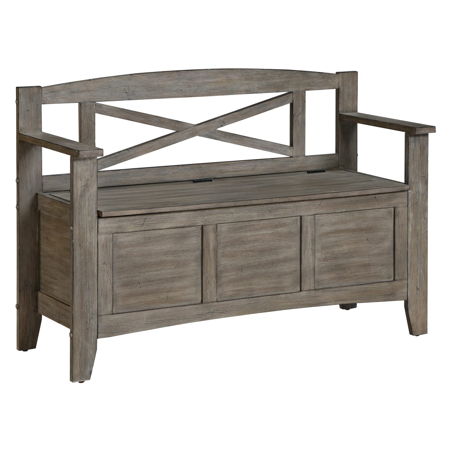 Office Star Metro Wood Bench, 30-1/4inH x 44-1/2inW x 16-3/4inD, Graystone