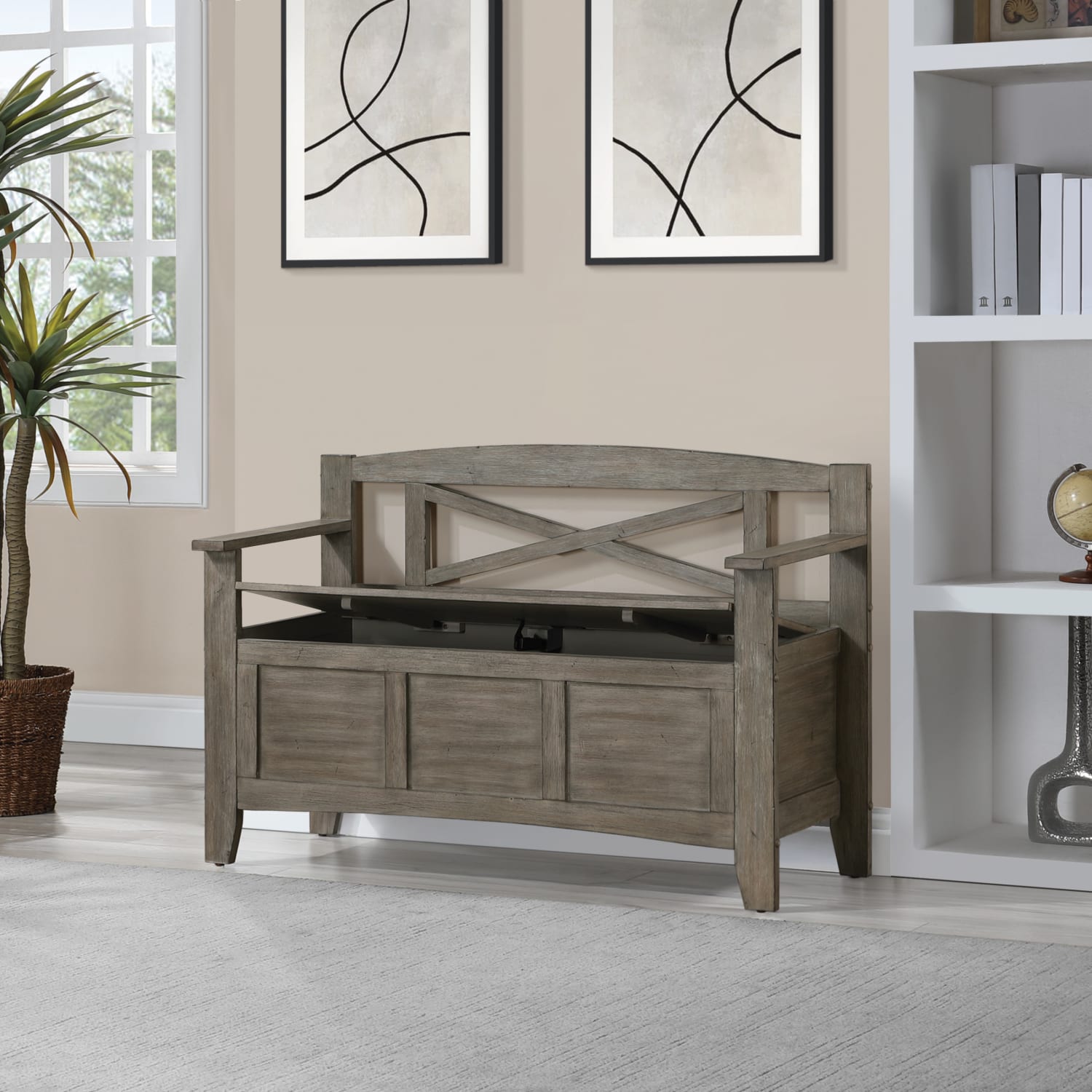 Office Star Metro Wood Bench 3014inH x 4412inW x 1634inD Graystone PopularChairscom Office Star Metro Wood Bench 30 14inH x 44 12inW x 16 34inD Graystone PopularChairscom