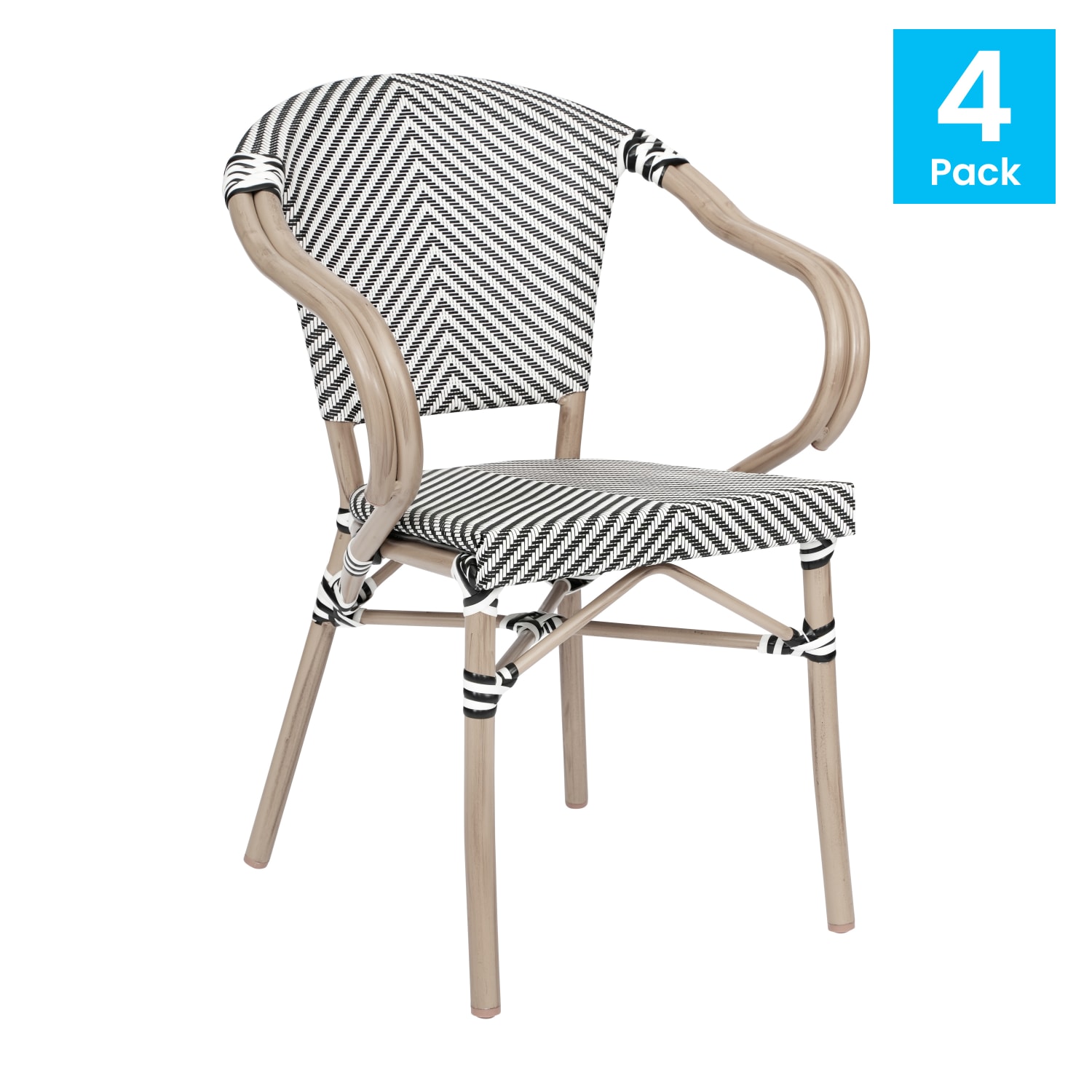 Flash Furniture 4 Pack Marseille IndoorOutdoor Commercial Bistro Stacking Chair with Arms Black WhiteLight Natural Frame 4SDAS64218BKWLT PopularChairscom Flash Furniture 4 Pack Marseille IndoorOutdoor Commercial Bistro Stacking Chair with Arms Black WhiteLight Natural Frame 4SDAS64218BKWLT PopularChairscom