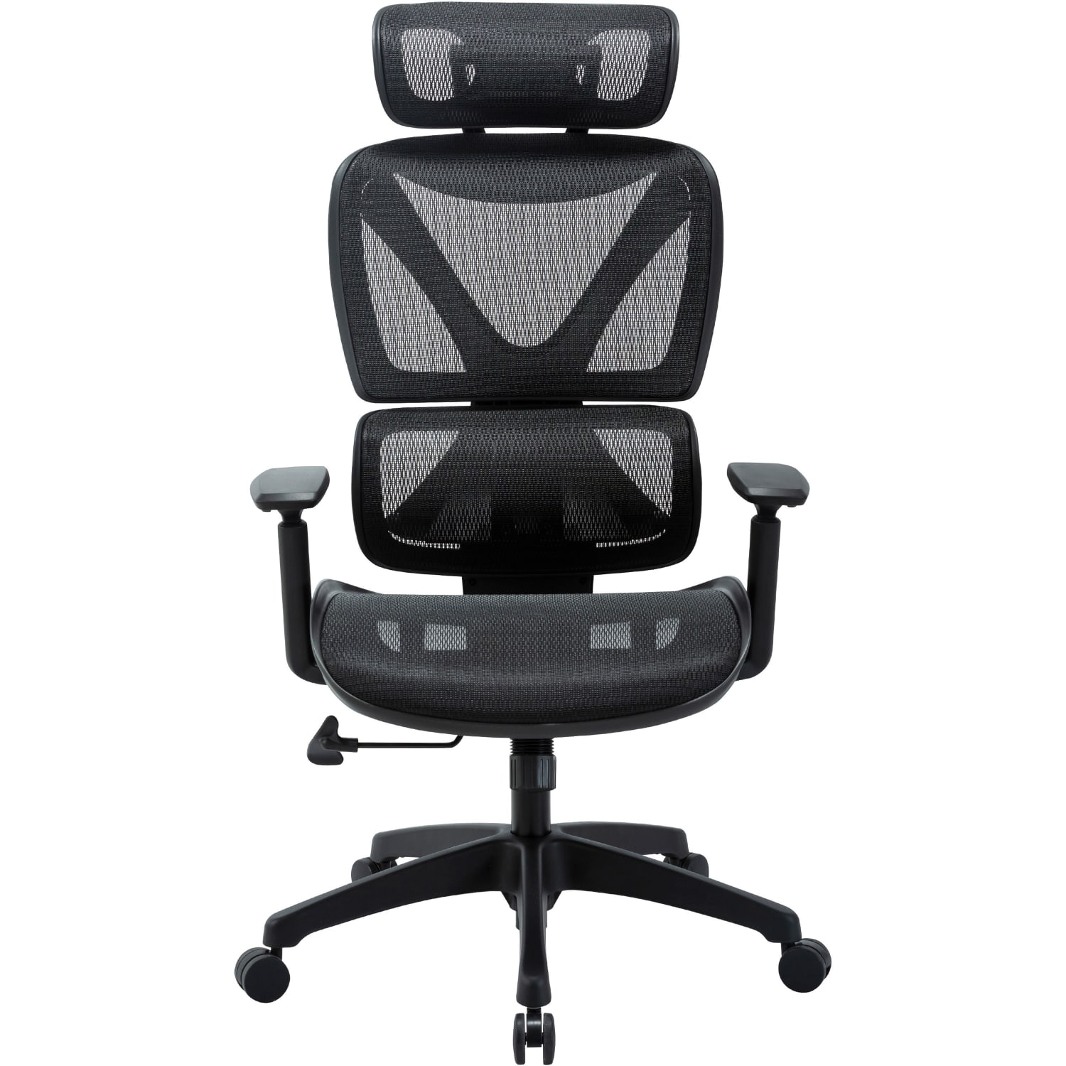 Lorell High-back Mesh Chair - Plastic Frame - High Back - 5-star Base - Black - Armrest - 1 Each - Image 3