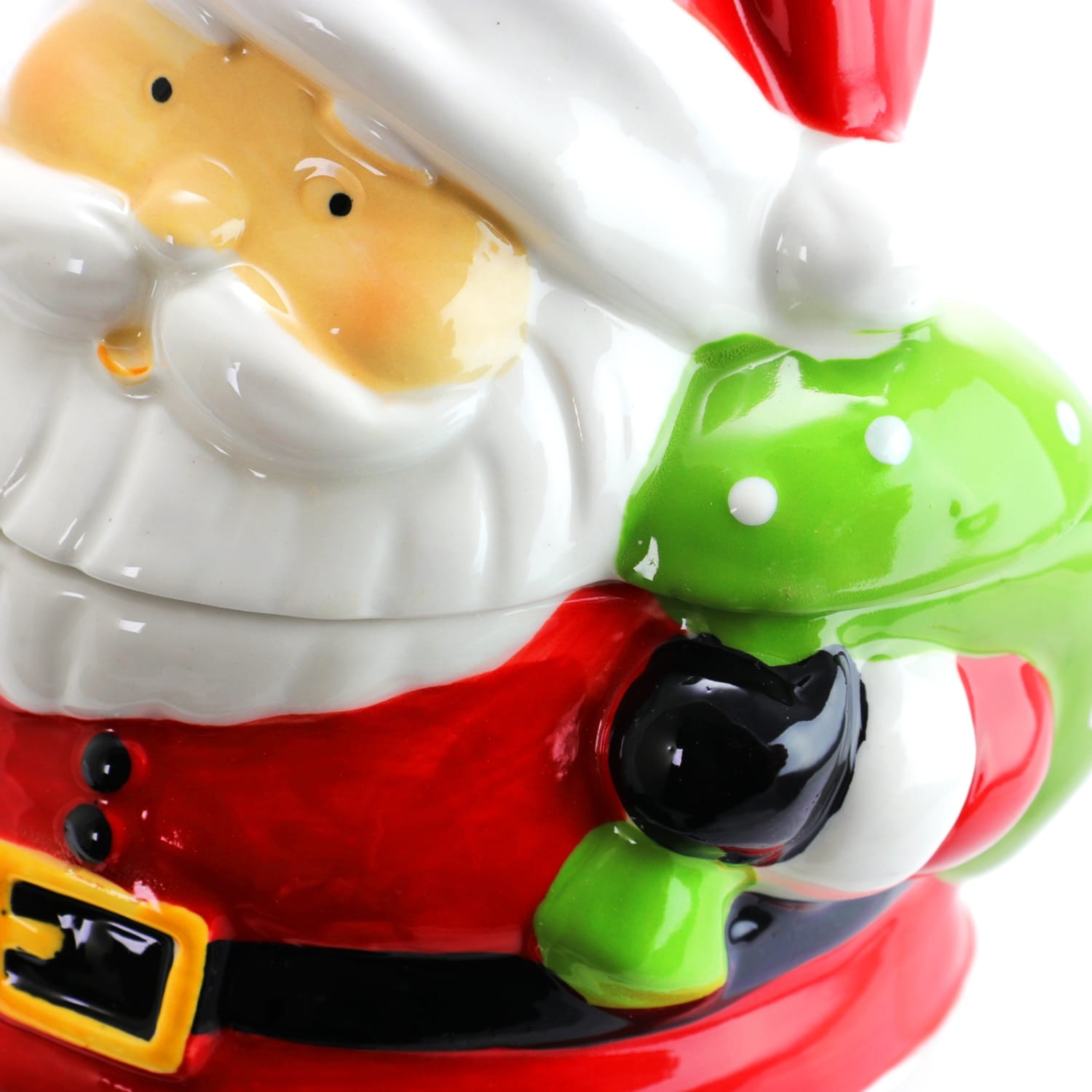 Gibson Home Jovial St. Nick Santa Holiday Cookie Jar, 7-1/2in, Red - Image 5