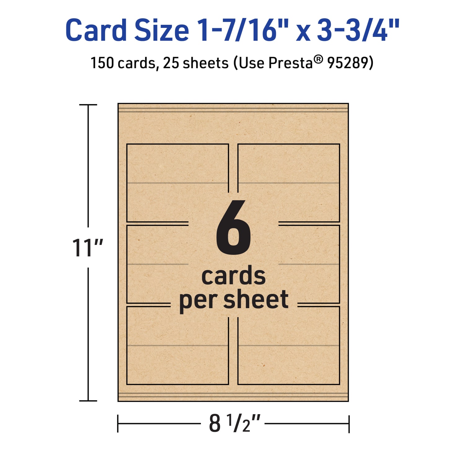 Avery Printable Place Cards With Sure Feed Technology, 1-7/16in x 3-3/4in Rectangle, Kraft Brown, Pack Of 150 - Image 6