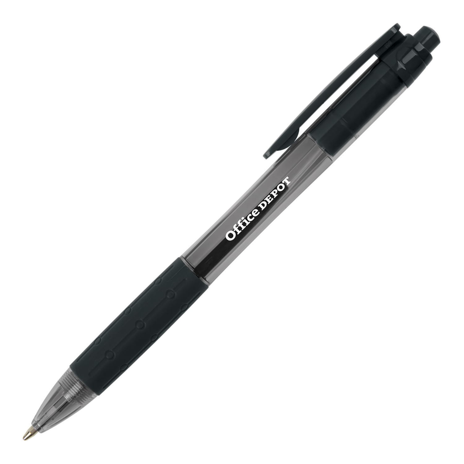 Office Depot Brand Retractable Ballpoint Pens With Grips, Medium Point, 1.0 mm, Black Barrels, Black Ink, Pack Of 50 Pens - Image 3