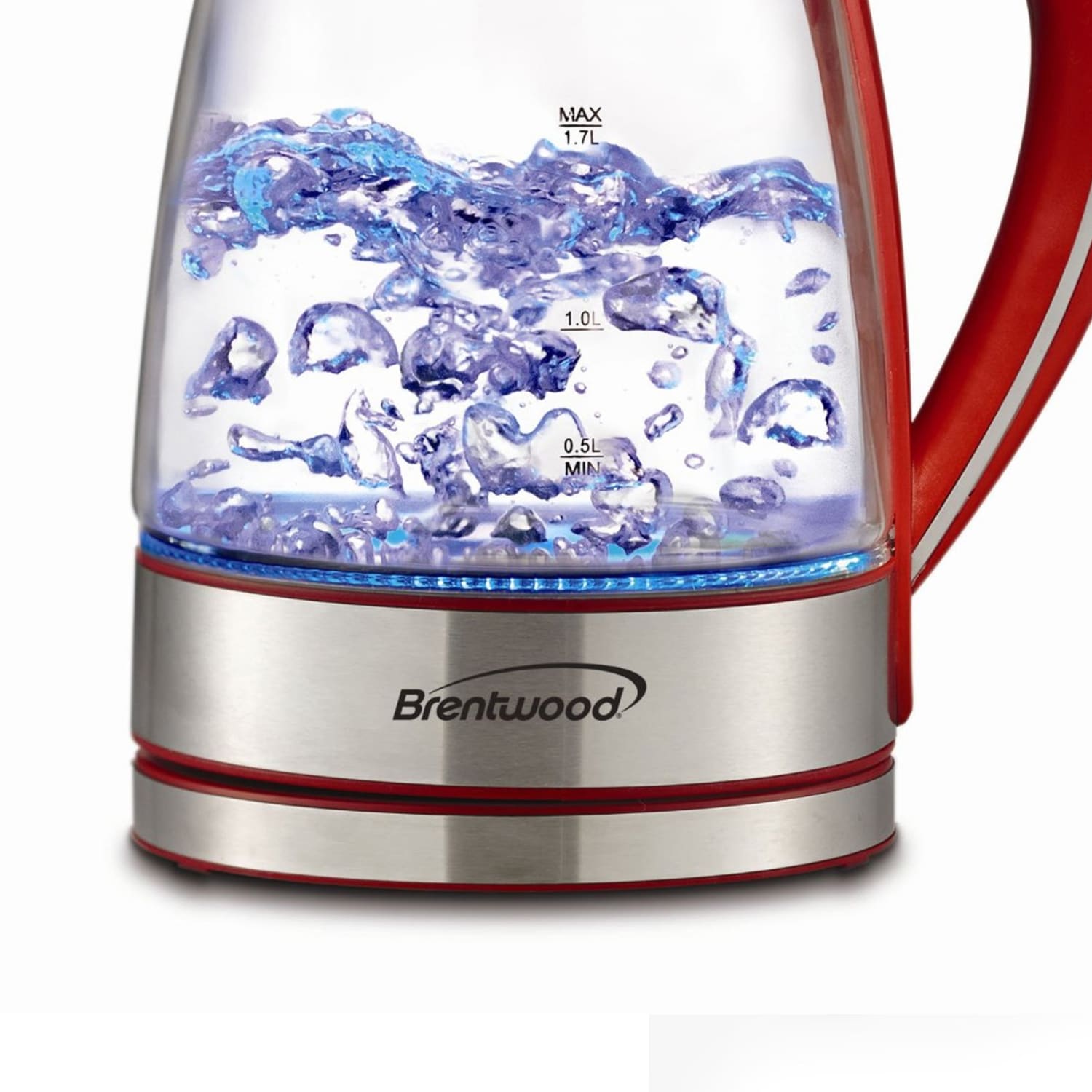 Brentwood Tempered Glass Tea Kettle, 1.7-Liter, Red - Image 5