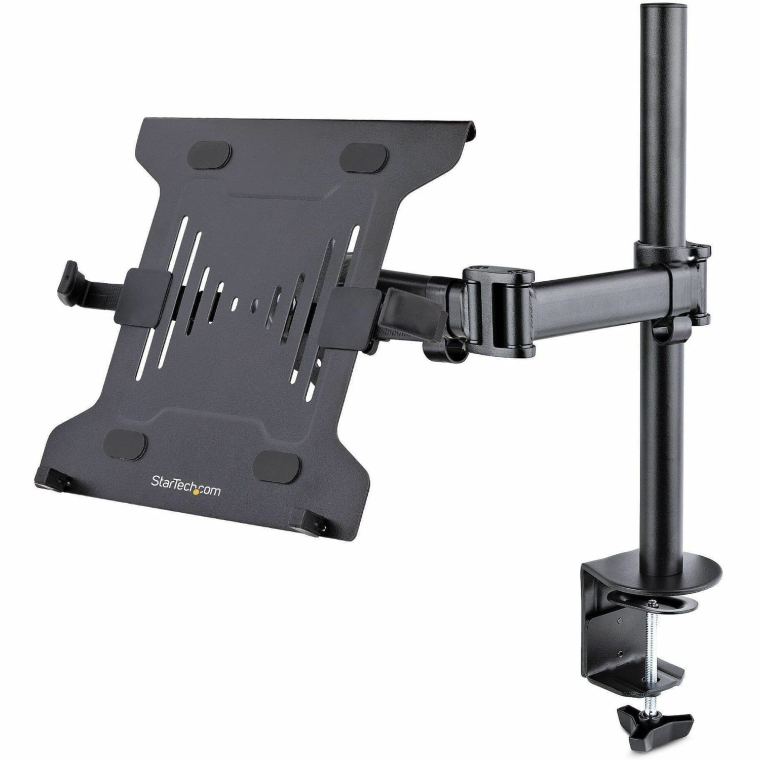 StarTech.com Laptop Desk Mount, Monitor and Laptop Arm Mount, Displays up to 34in (17.6lb/8kg), VESA Laptop Tray Arm, Clamp / Grommet