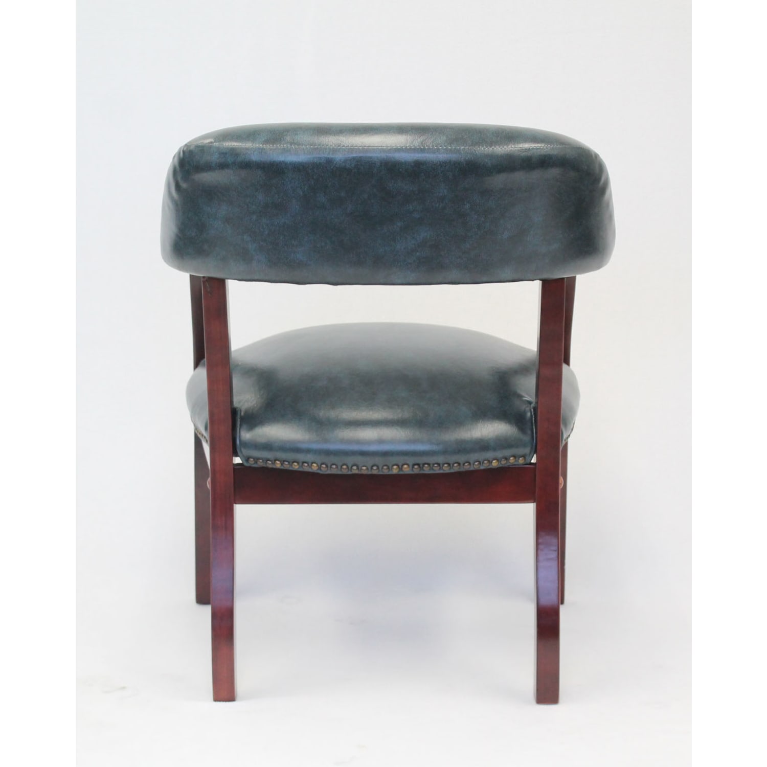Boss Office Products Captains Guest Arm Chair, Blue/Mahogany - Image 5
