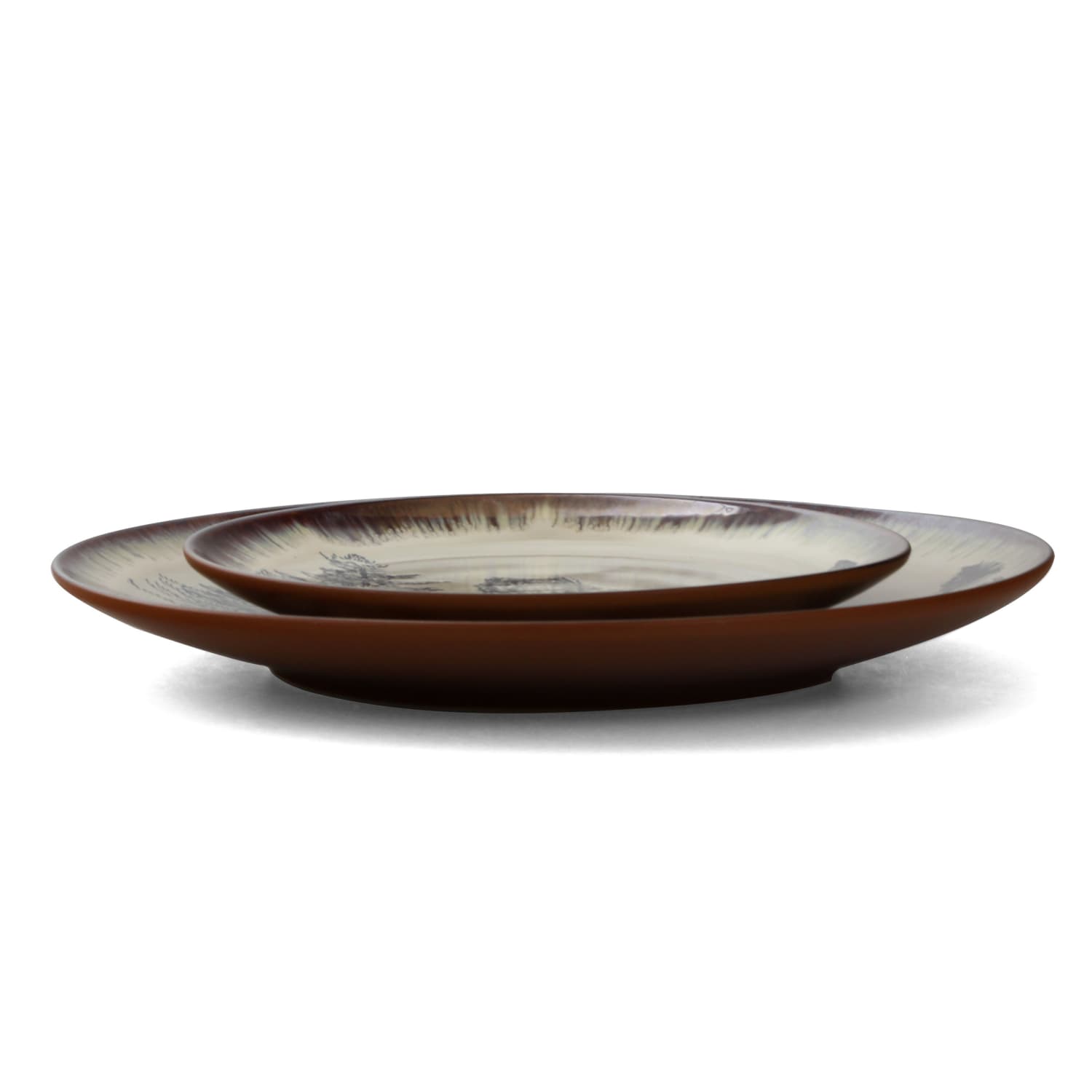 Elama 16-Piece Stoneware Dinnerware Set, Taupe/Majestic Wolf - Image 6