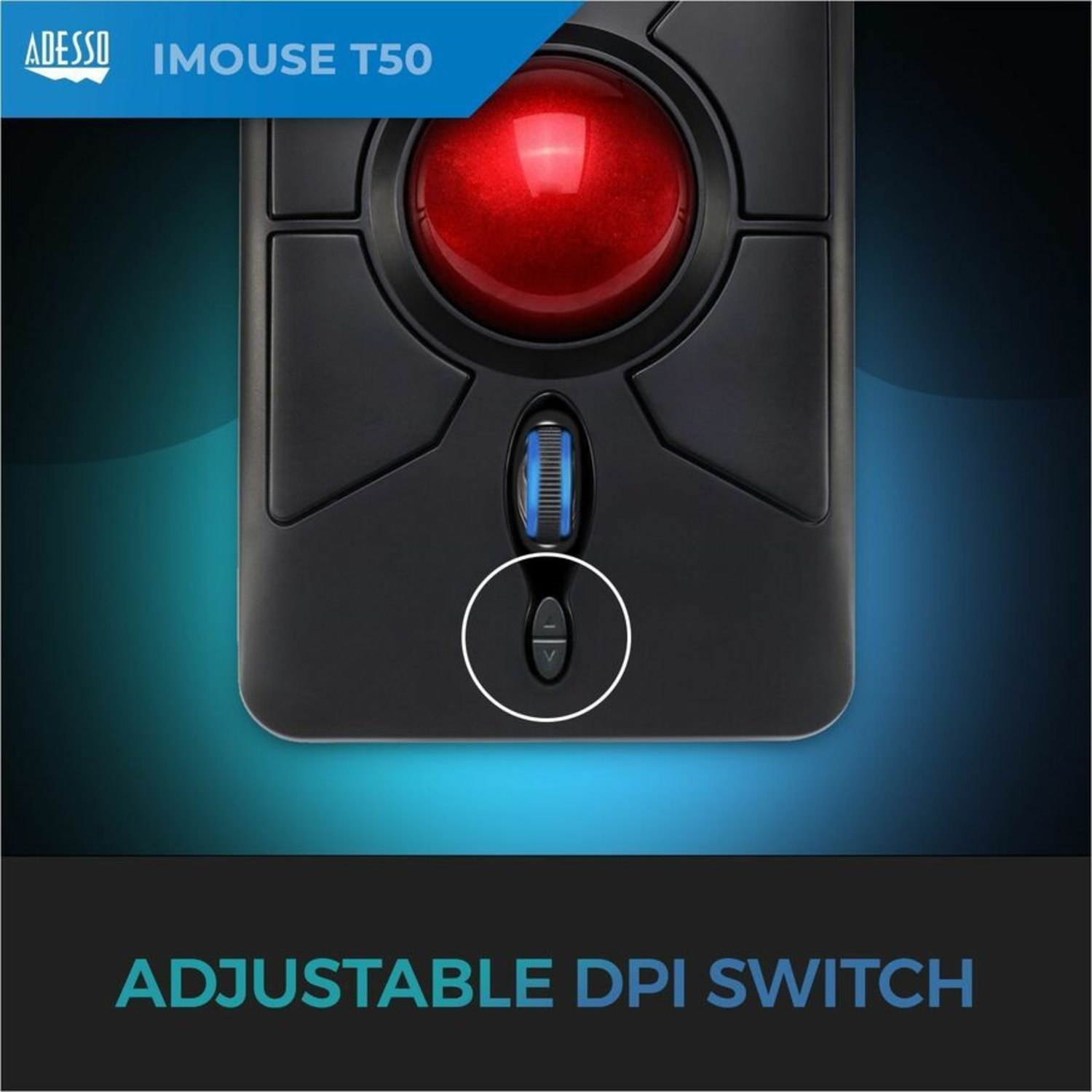 Adesso iMouse T50 Wireless Programmable Ergonomic Trackball Mouse - Image 6