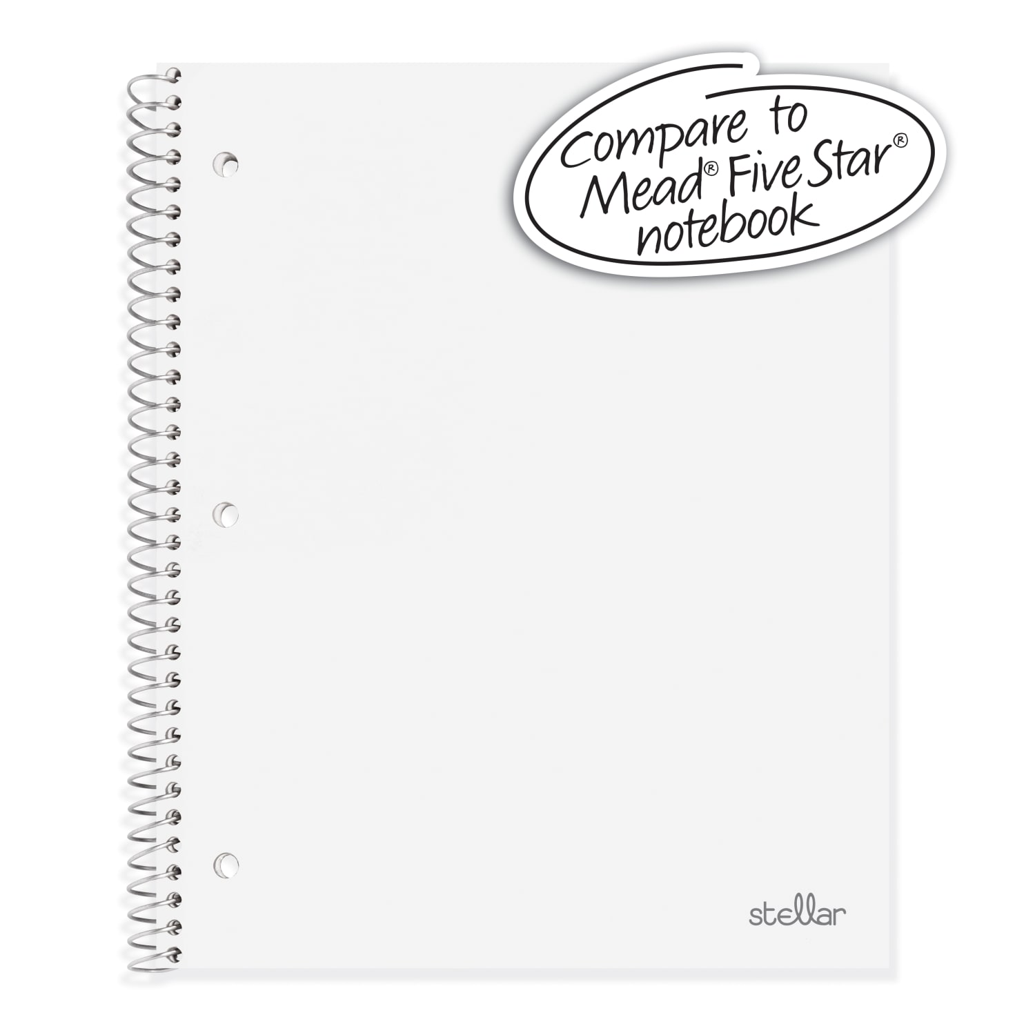 Office Depot Brand Stellar Poly Notebook, 8-1/2in x 11in, 1 Subject, College Ruled, 100 Sheets, White - Image 3