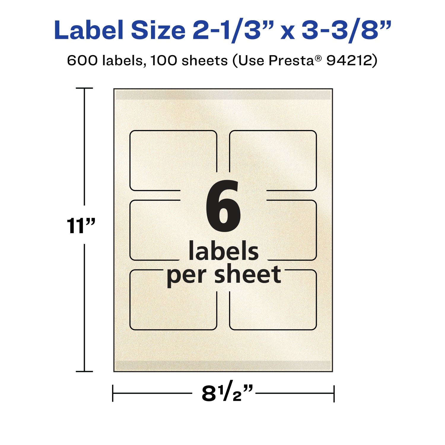Avery Pearlized Permanent Labels With Sure Feed, 94212-PIP100, Rectangle, 2-1/3in x 3-3/8in, Ivory, Pack Of 600 Labels - Image 6