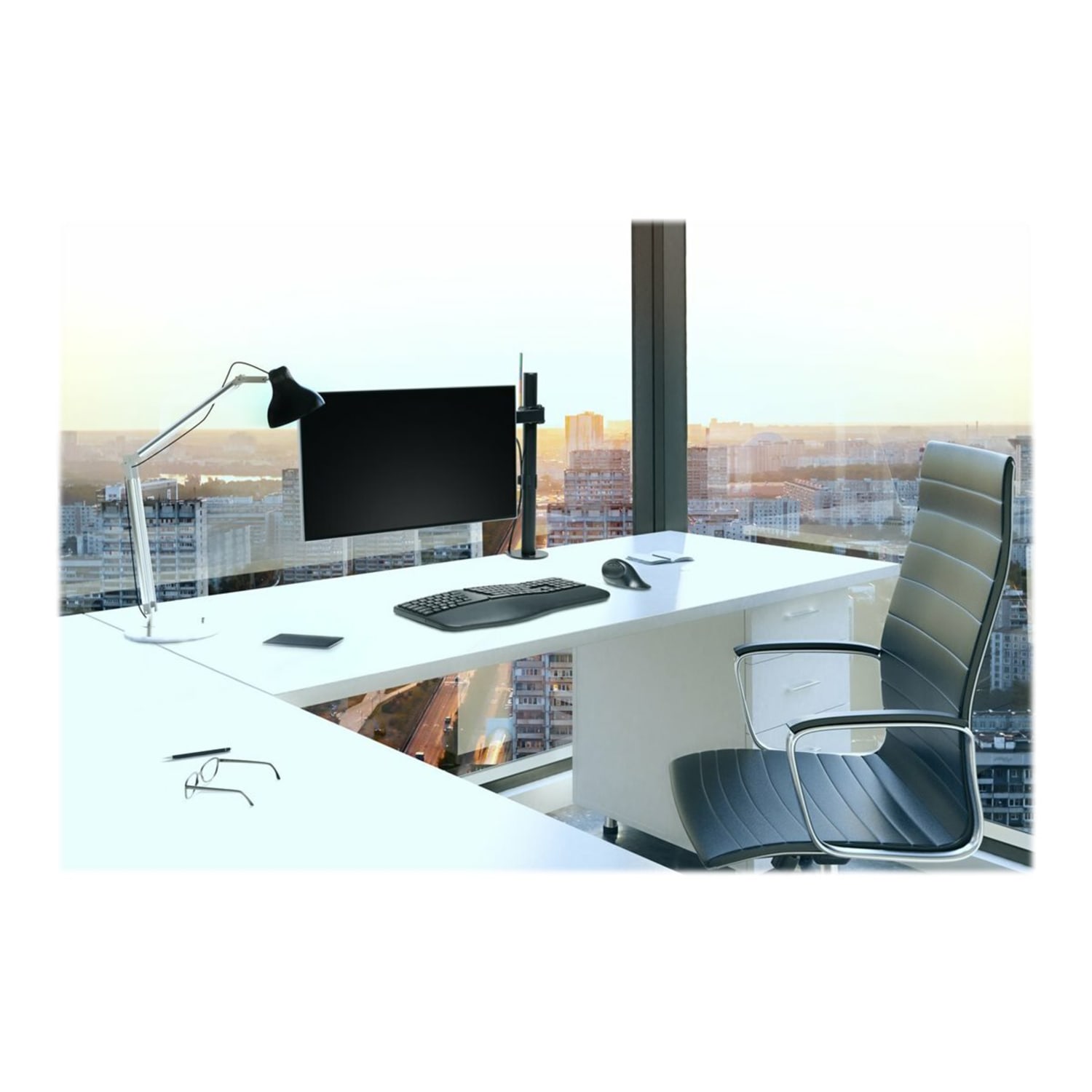 Kensington SmartFit Desk Mount for Monitor - Black - 1 Display(s) Supported - 34in Screen Support - 17.64 lb Load Capacity - 75 x 75, 100 x 100 - Steel, Aluminum, Metal, Acrylonitrile Butadiene Styrene (ABS), Nylon, Fiberglass - Image 6
