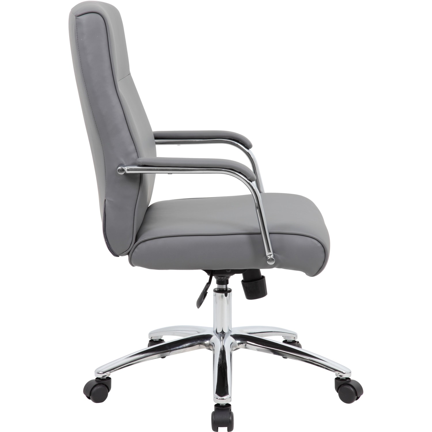 Boss Office Products Modern Executive Conference Ergonomic Chair Caressoft Vinyl GrayChrome PopularChairscom