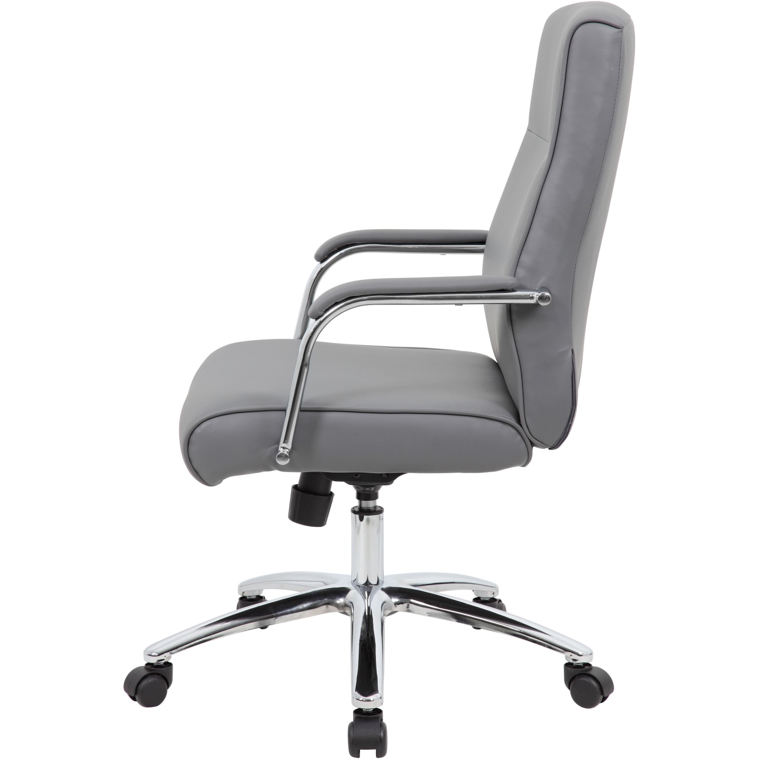Boss Office Products Modern Executive Conference Ergonomic Chair Caressoft Vinyl GrayChrome PopularChairscom