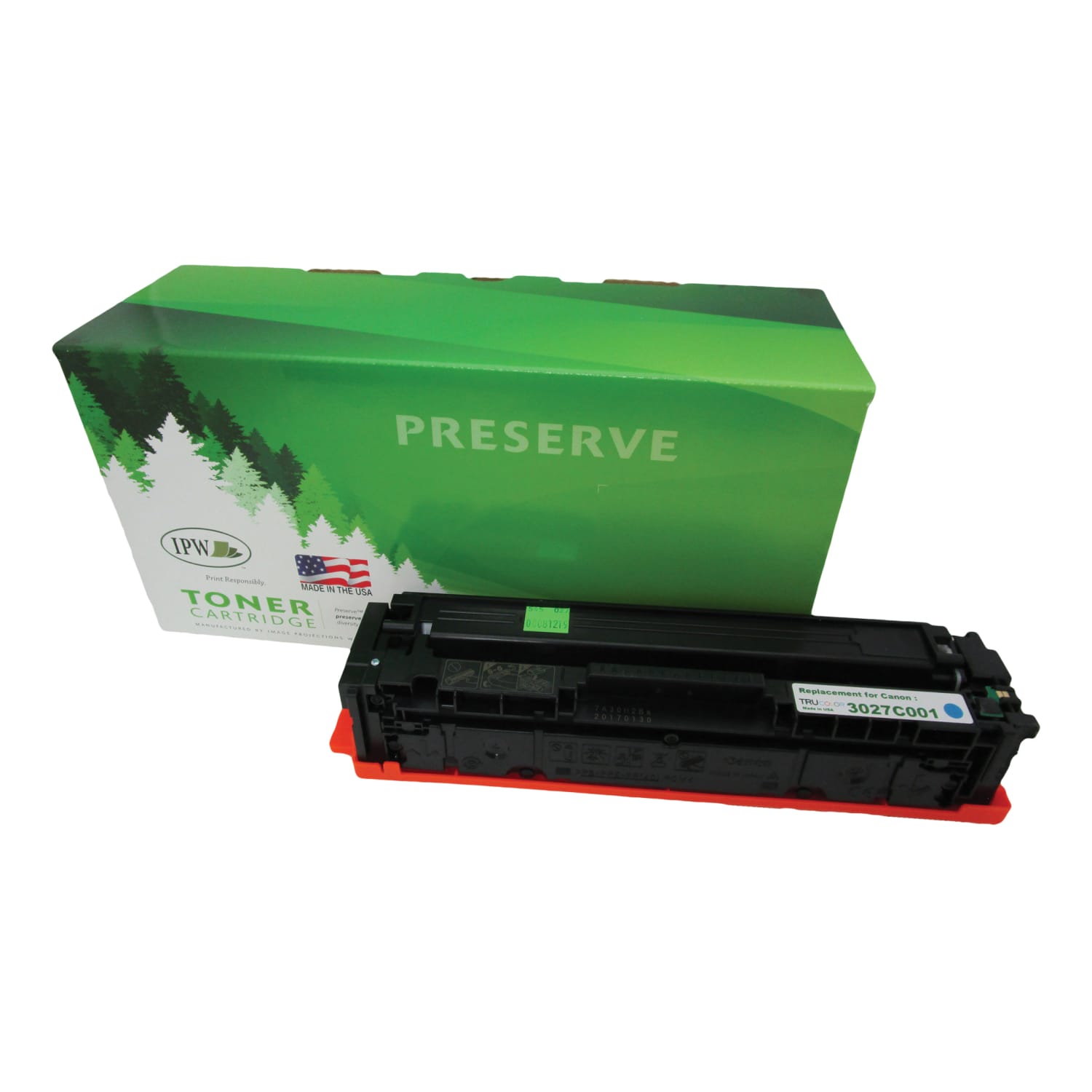 IPW Preserve Remanufactured Cyan High Yield Toner Cartridge Replacement For Canon 054H C, 3027C001, 545-027-ODP