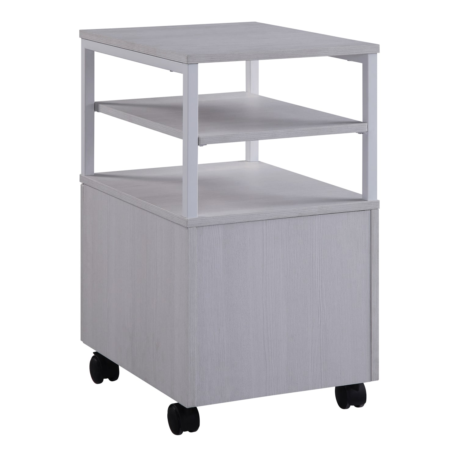 Office Star Contempo 20inD Vertical Mobile File Cabinet, White Oak - Image 4
