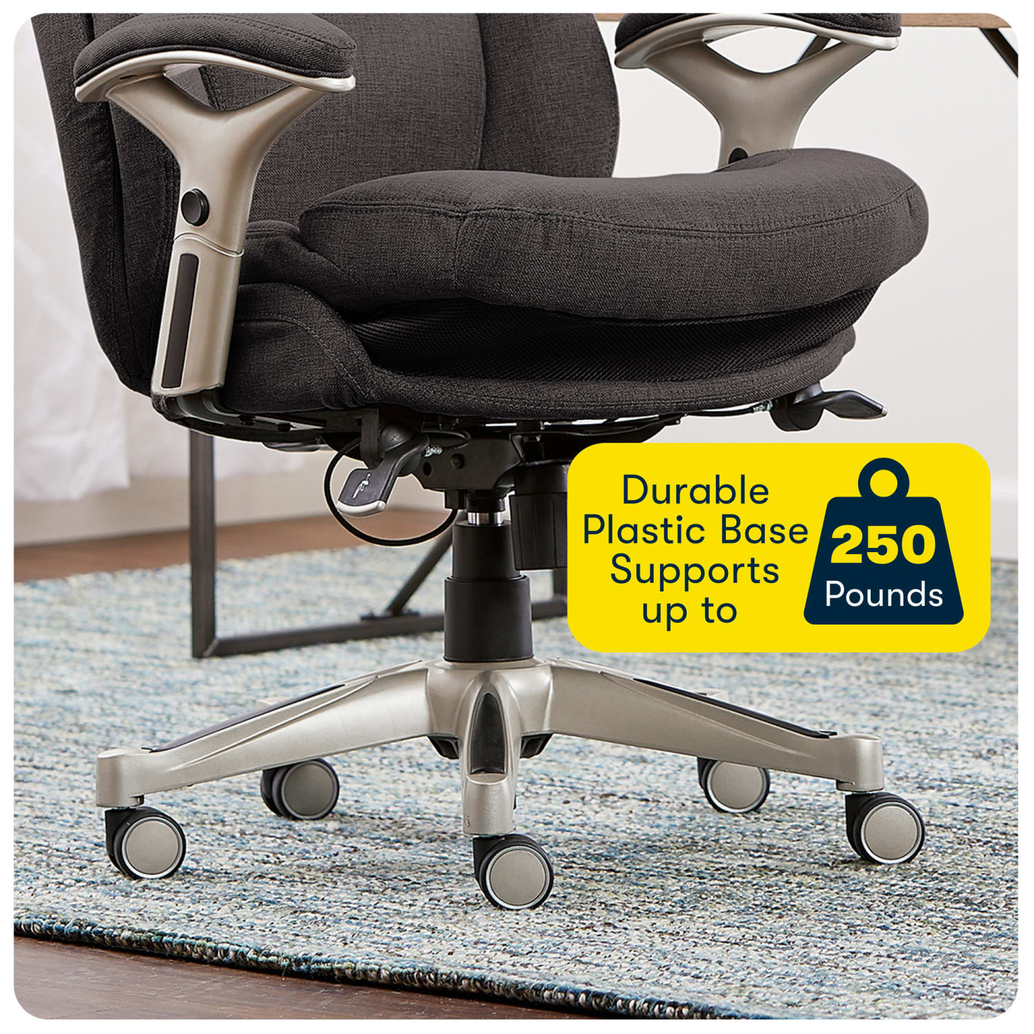 Serta Claremont Ergonomic Bonded Leather Mid Back Office Chair Dark GraySilver PopularChairscom
