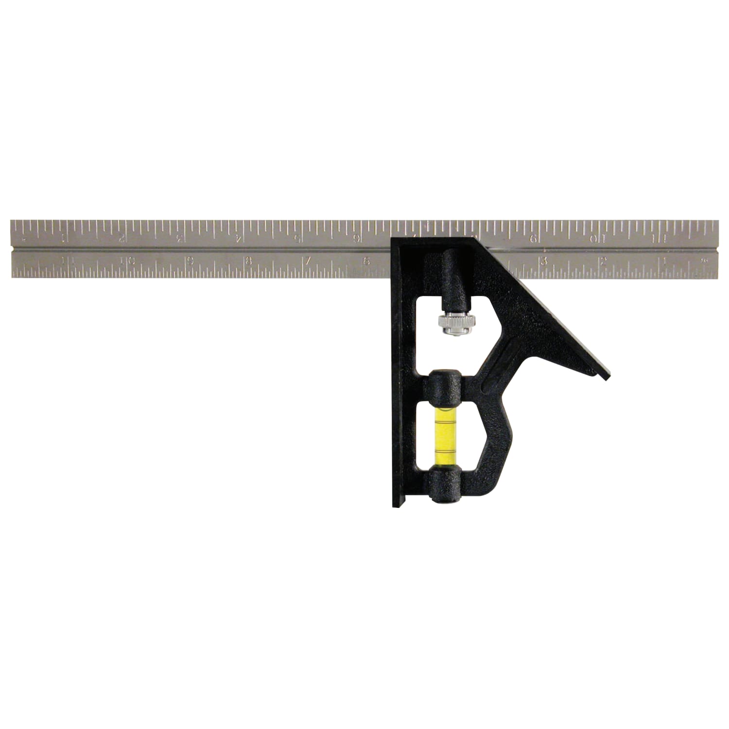 Combination Square, 12 in, Graduations 1/16 in, Polysteel