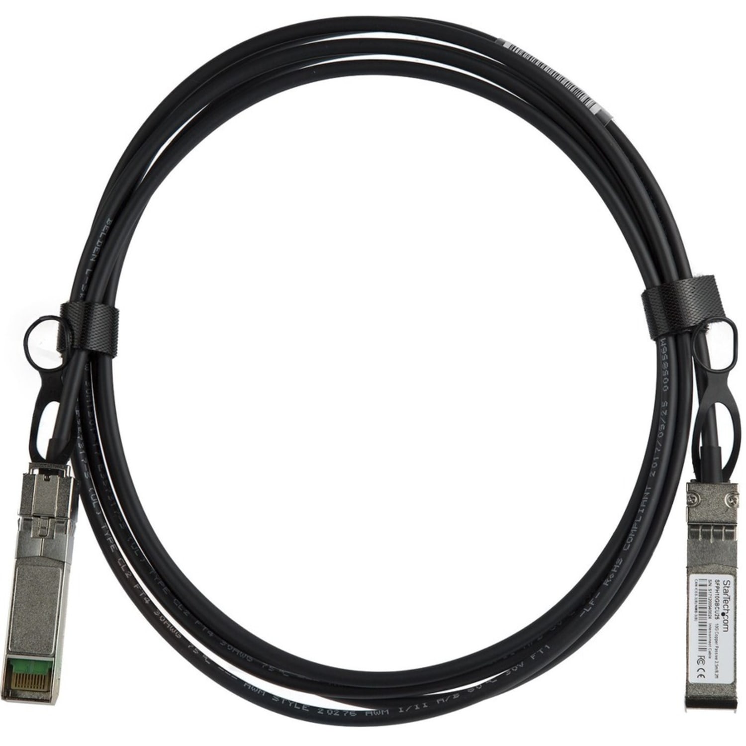 StarTech.com 2.5m 10G SFP+ to SFP+ Direct Attach Cable for Cisco SFP-H10GB-CU2-5M 10GbE SFP+ Copper DAC 10Gbps Passive Twinax - Image 3