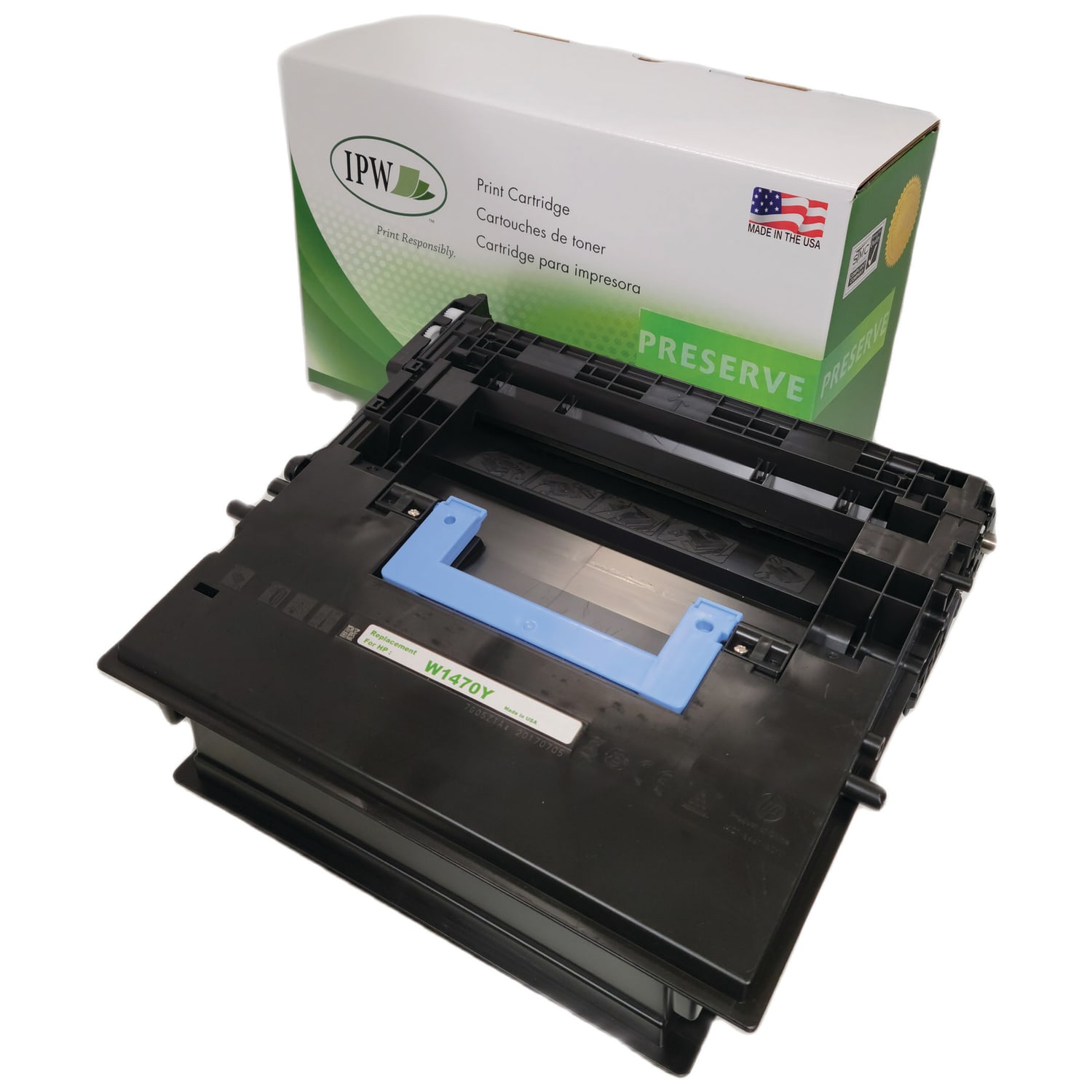 IPW Preserve Remanufactured Black Extra-High Yield Toner Cartridge Replacement For HP W1470Y, W1470YR-ODP