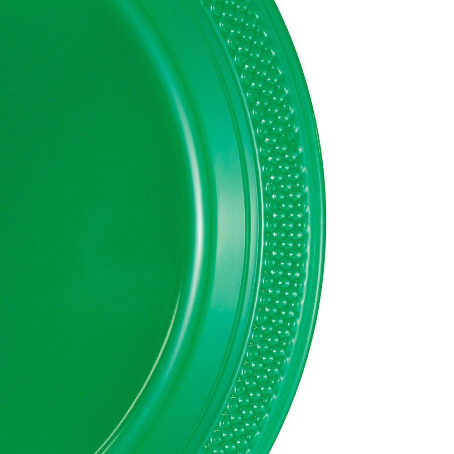 JAM PAPER Round Plastic Party Plates, Medium, 9 inch, Green, 20/Pack - Image 4