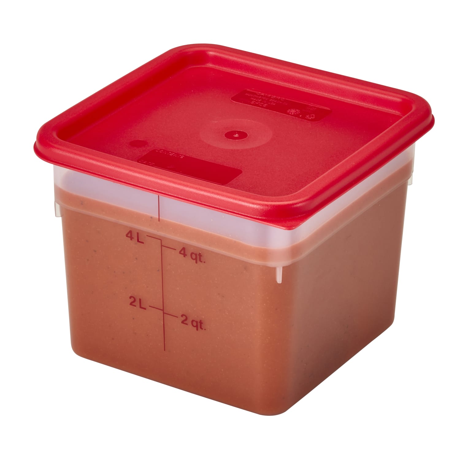 Cambro CamSquare Lids For 6-8 Qt Storage Containers, Winter Rose, Pack Of 6 Lids - Image 3