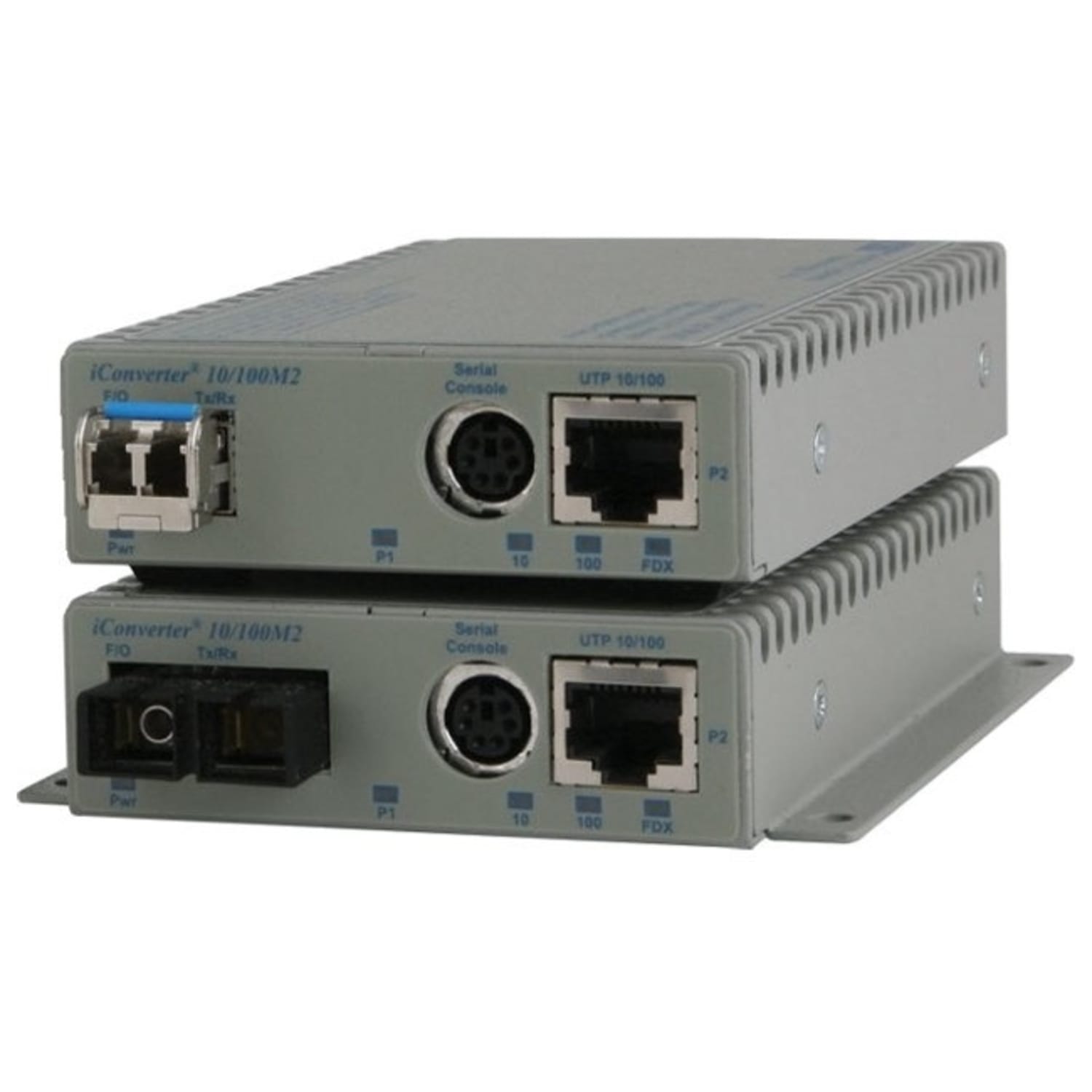 Omnitron Systems 10/100BASE-TX UTP to 100BASE-FX Media Converter and Network Interface Device - 1 x Network (RJ-45) - 1 x LC Ports - DuplexLC Port - Management Port - 10/100Base-TX, 100Base-FX - 18.64 Mile - Desktop - Image 3