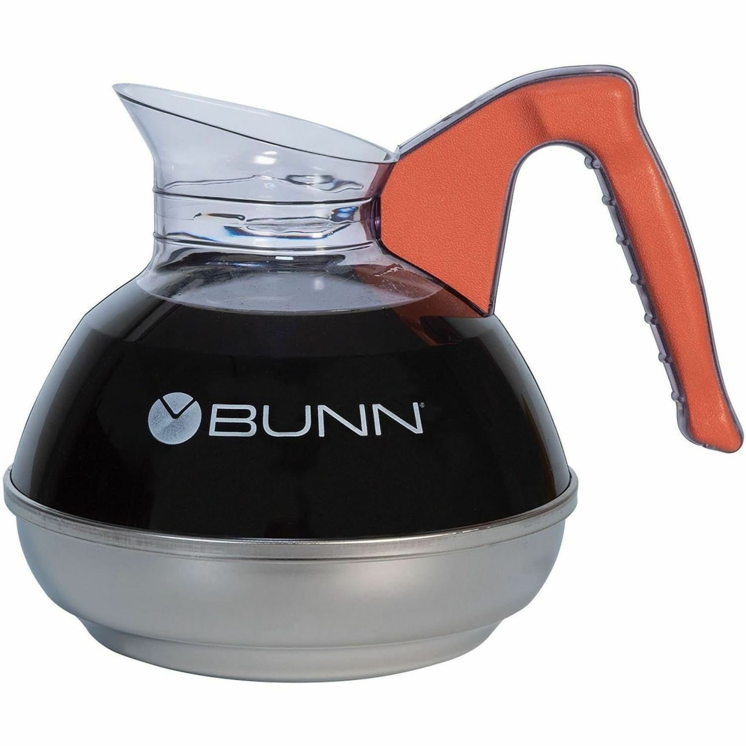 BUNN Easy Pour 12 Cup Commercial Coffee Decanter, Decaffeinated, Orange Handle - Image 4