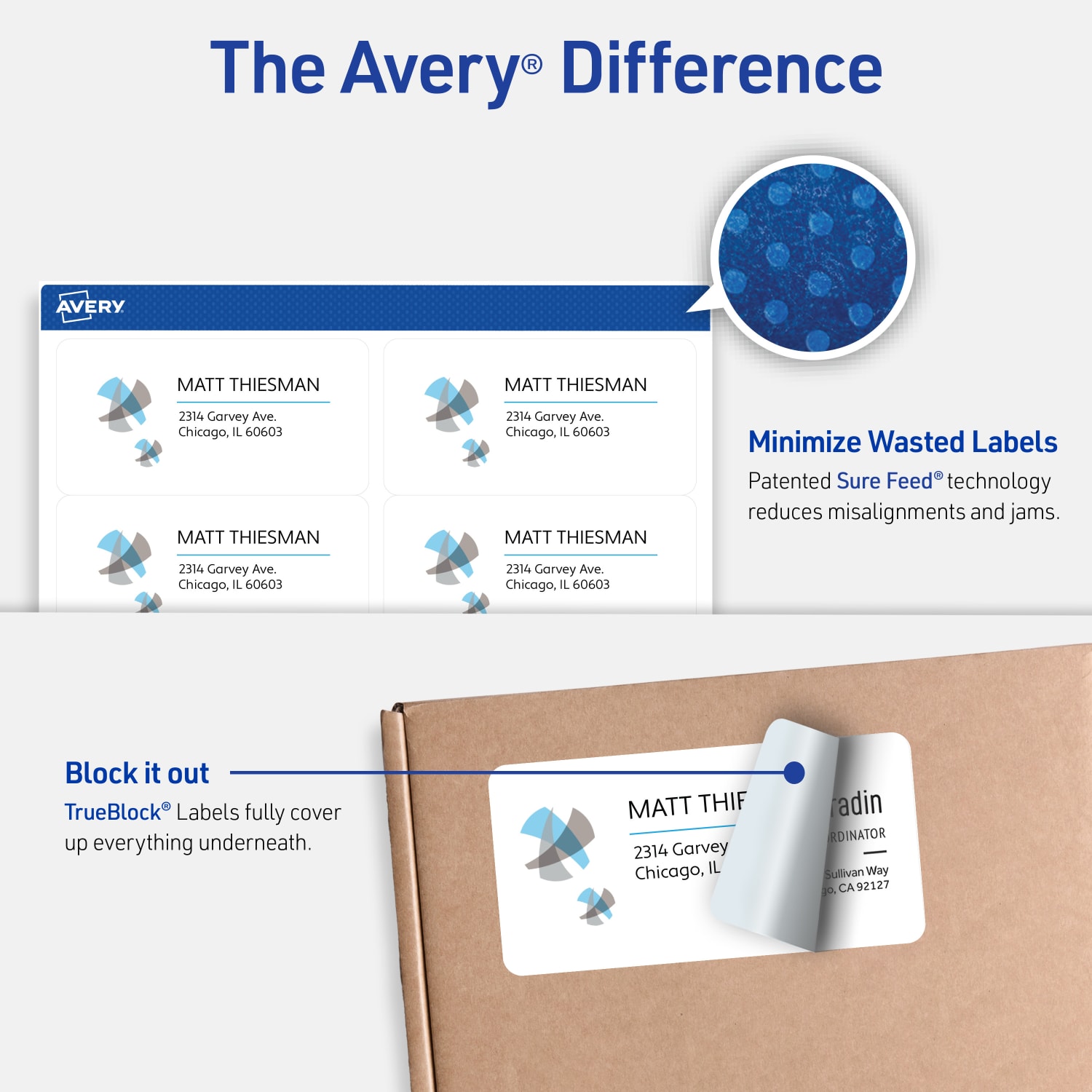 Avery TrueBlock Shipping Labels With Sure Feed Technology, 8163, Rectangle, 2in x 4in, Pack Of 250 - Image 3