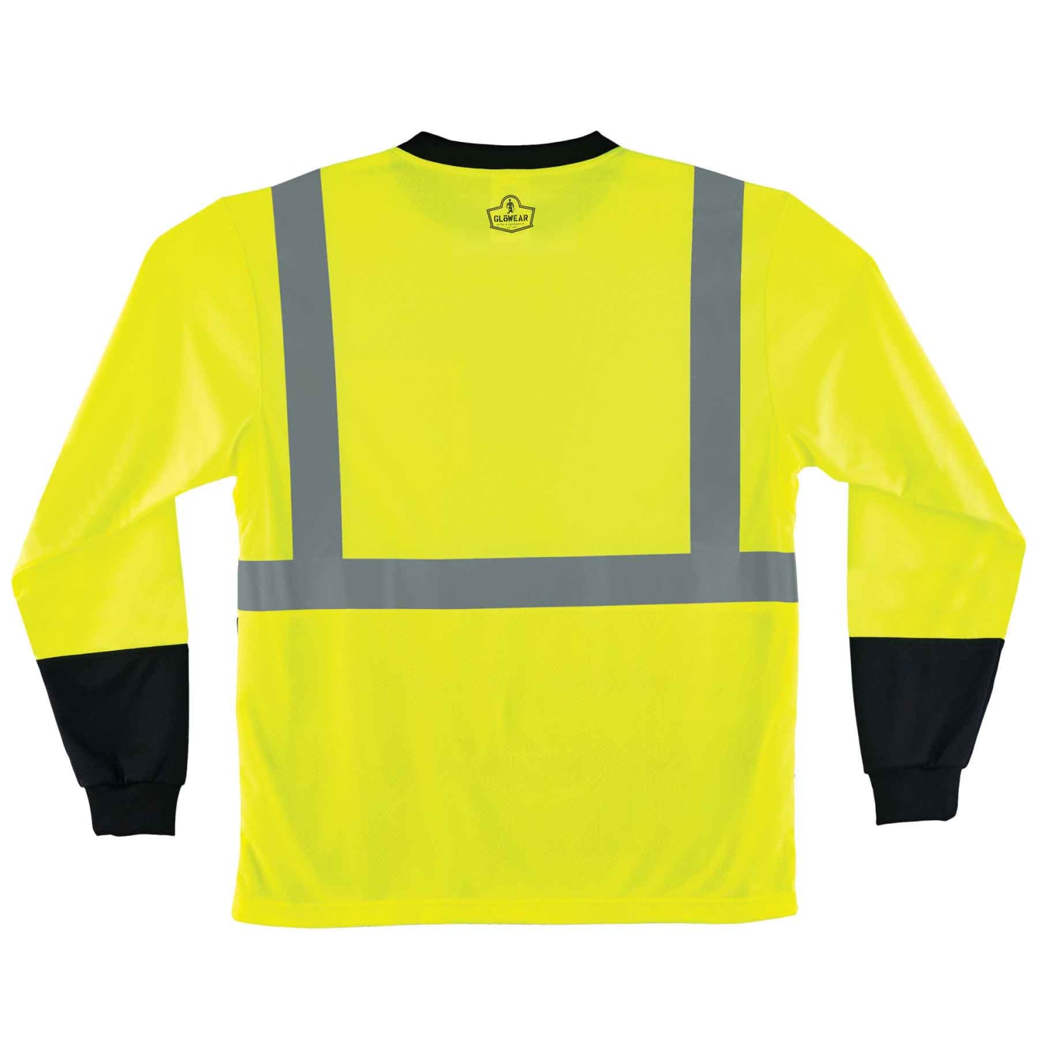 Ergodyne GloWear 8291BK Type-R Class 2 Long-Sleeve T-Shirt, 5X, Black/Lime - Image 3