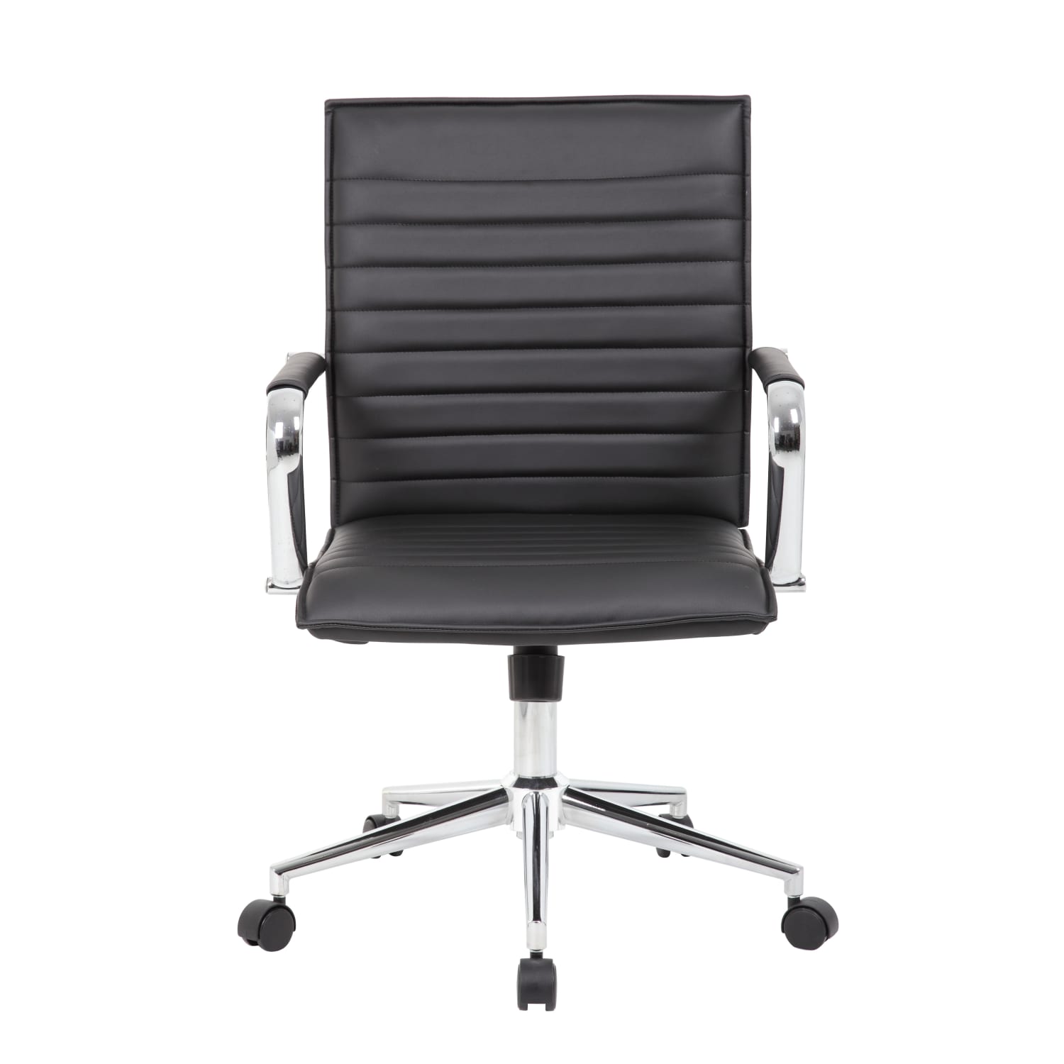 Boss Office Products Sleek Ribbed Vinyl Task Chair, Black - Image 3